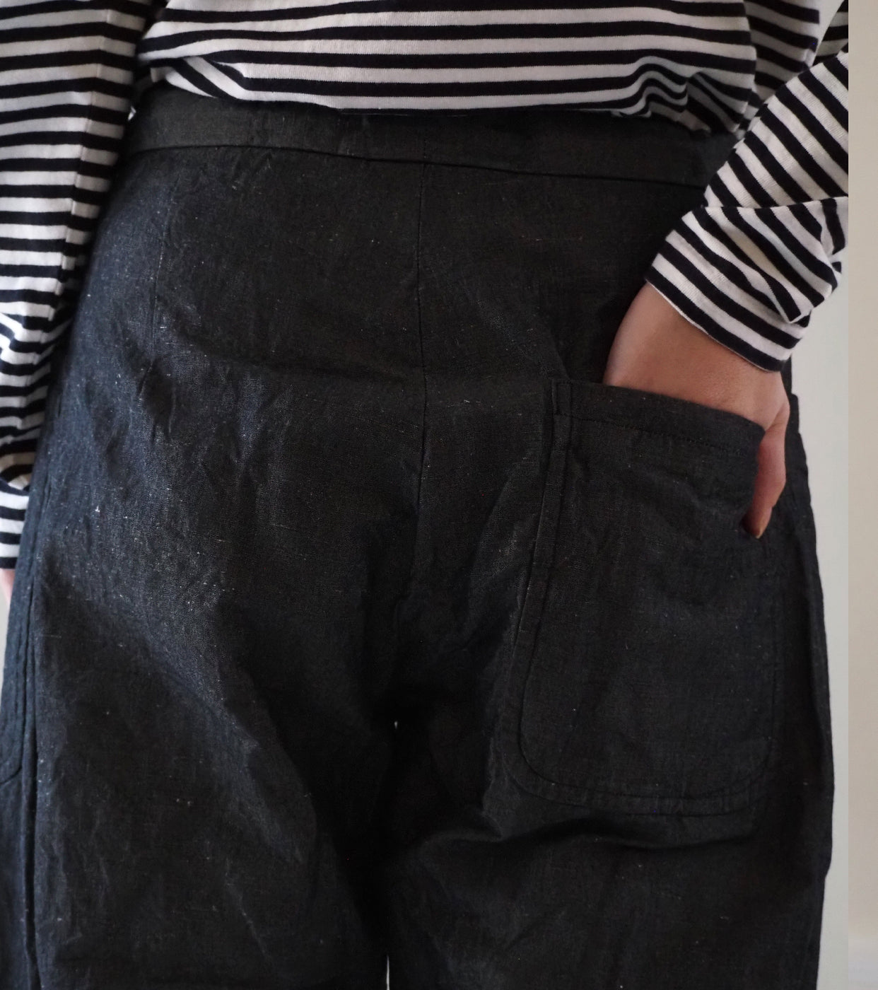 YAECA CANVAS DESIGN ドローコード パンツ , Black