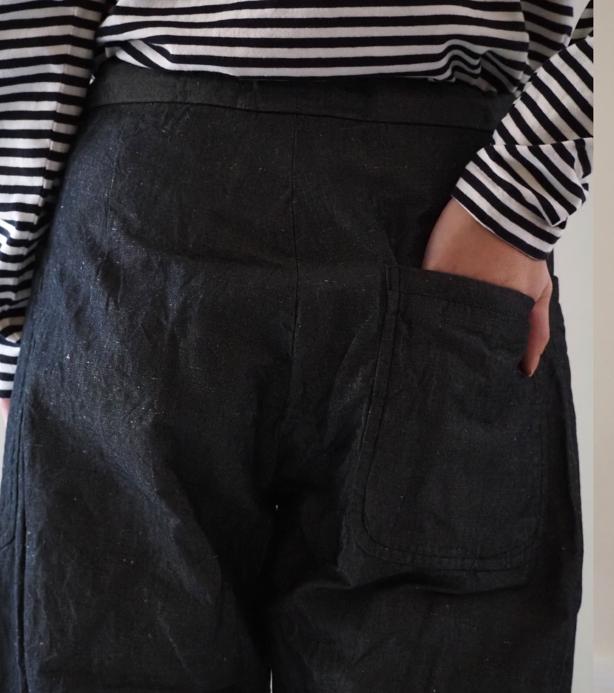 YAECA CANVAS DESIGN ドローコード パンツ , Black