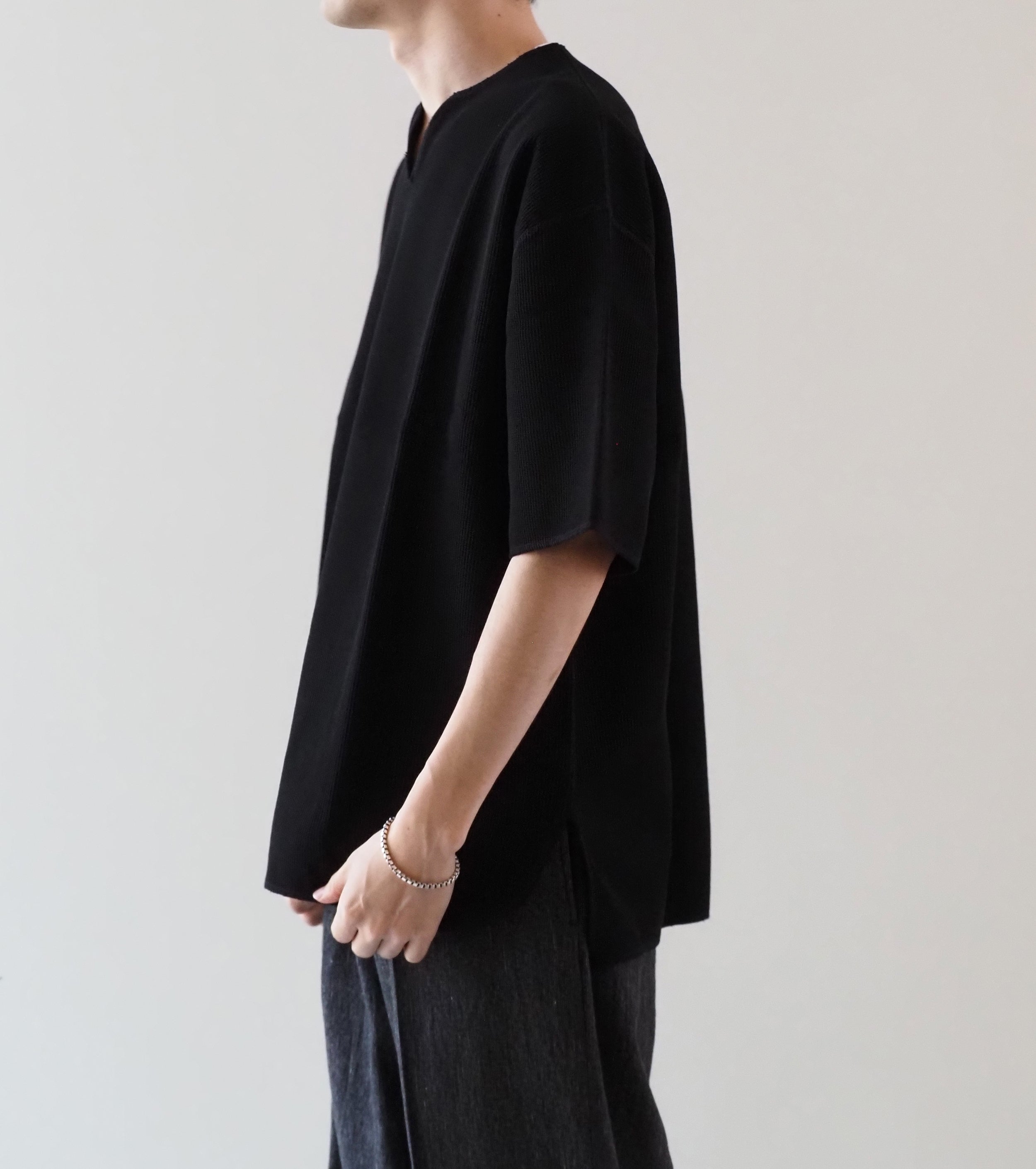 Blurhms Root Stock ラフ＆スムース サーマル  オーバーネック, Black