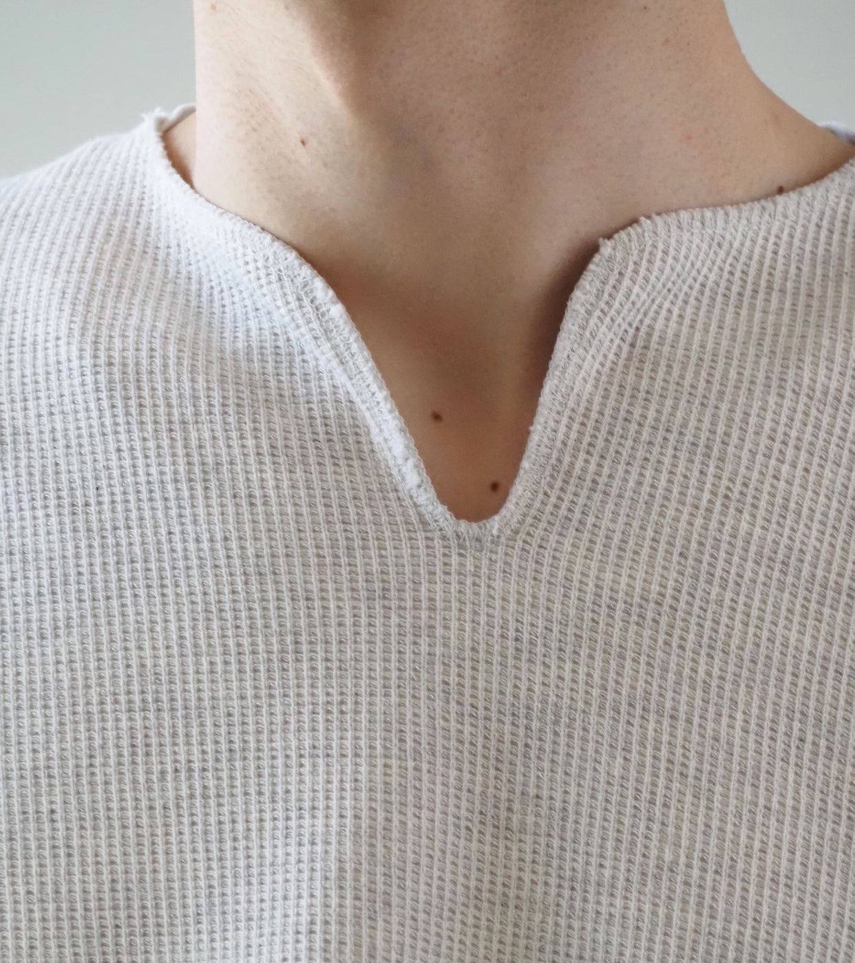 Blurhms Root Stock ラフ＆スムース サーマル  オーバーネック, Heather Oatmeal
