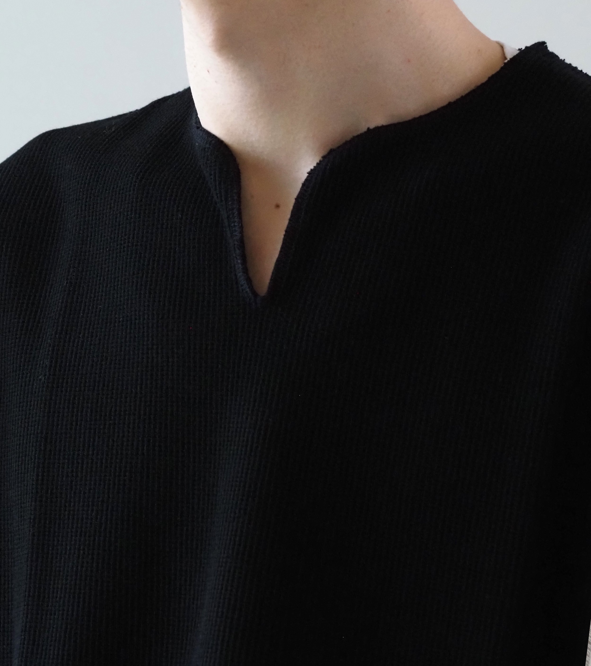 Blurhms Root Stock ラフ＆スムース サーマル  オーバーネック, Black