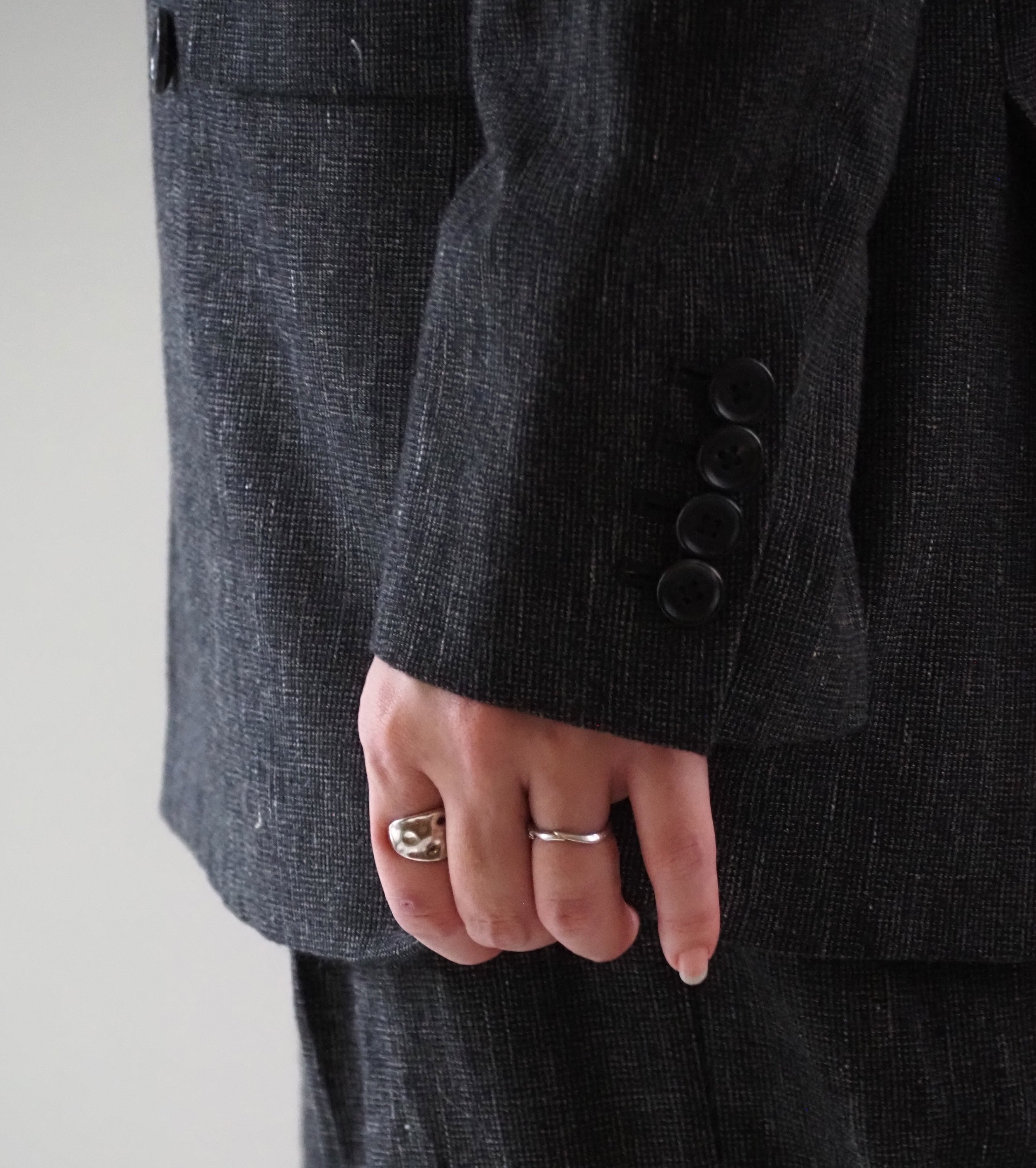 blurhms コットン ミックス ネップ ダブル ブレスト ジャケット , Black