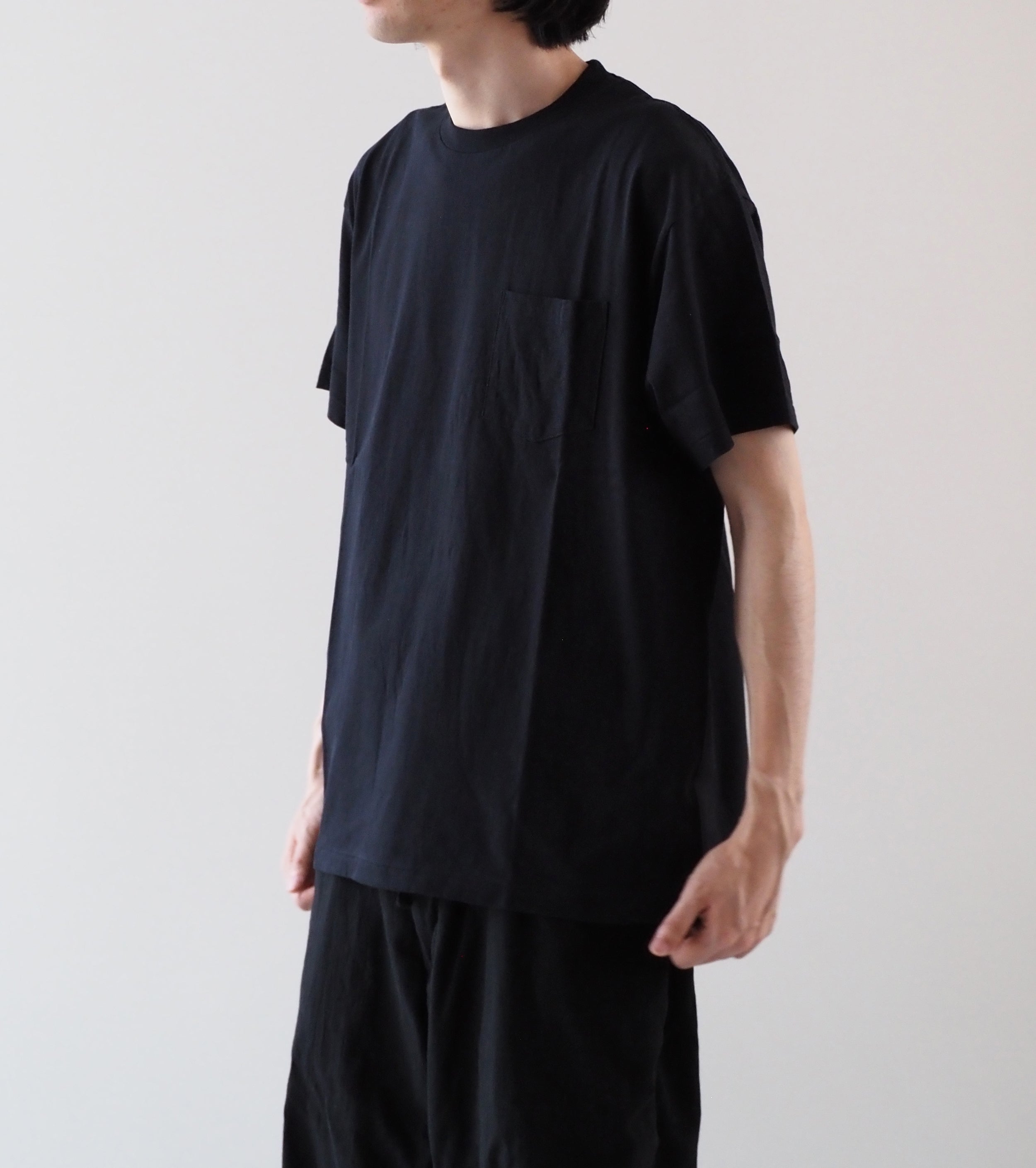 COMOLI サープラス ティーシャツ , Black