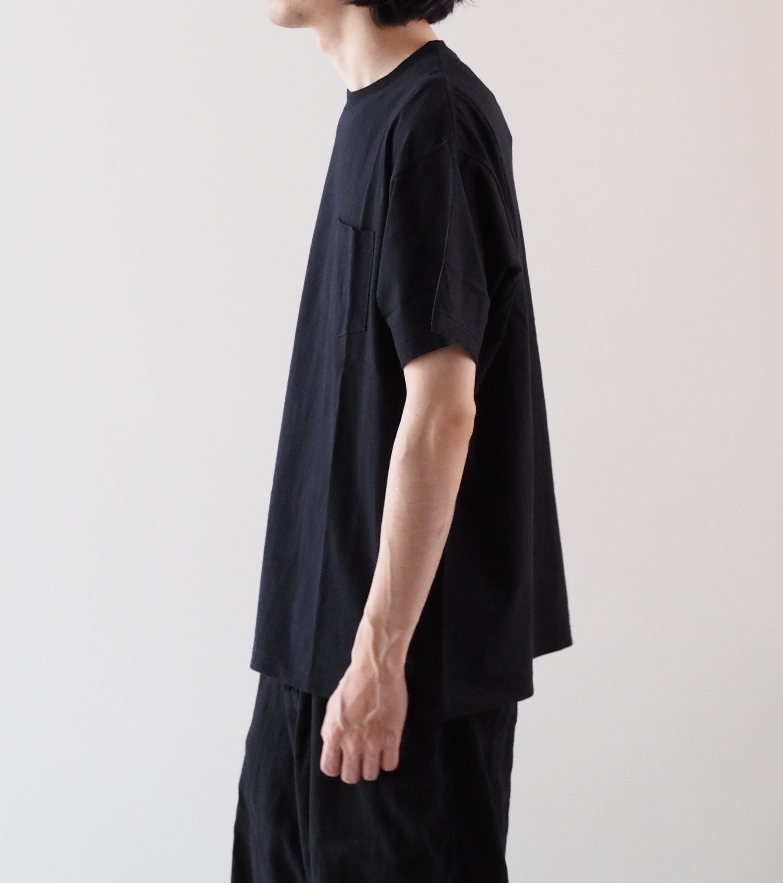 COMOLI サープラス ティーシャツ , Black