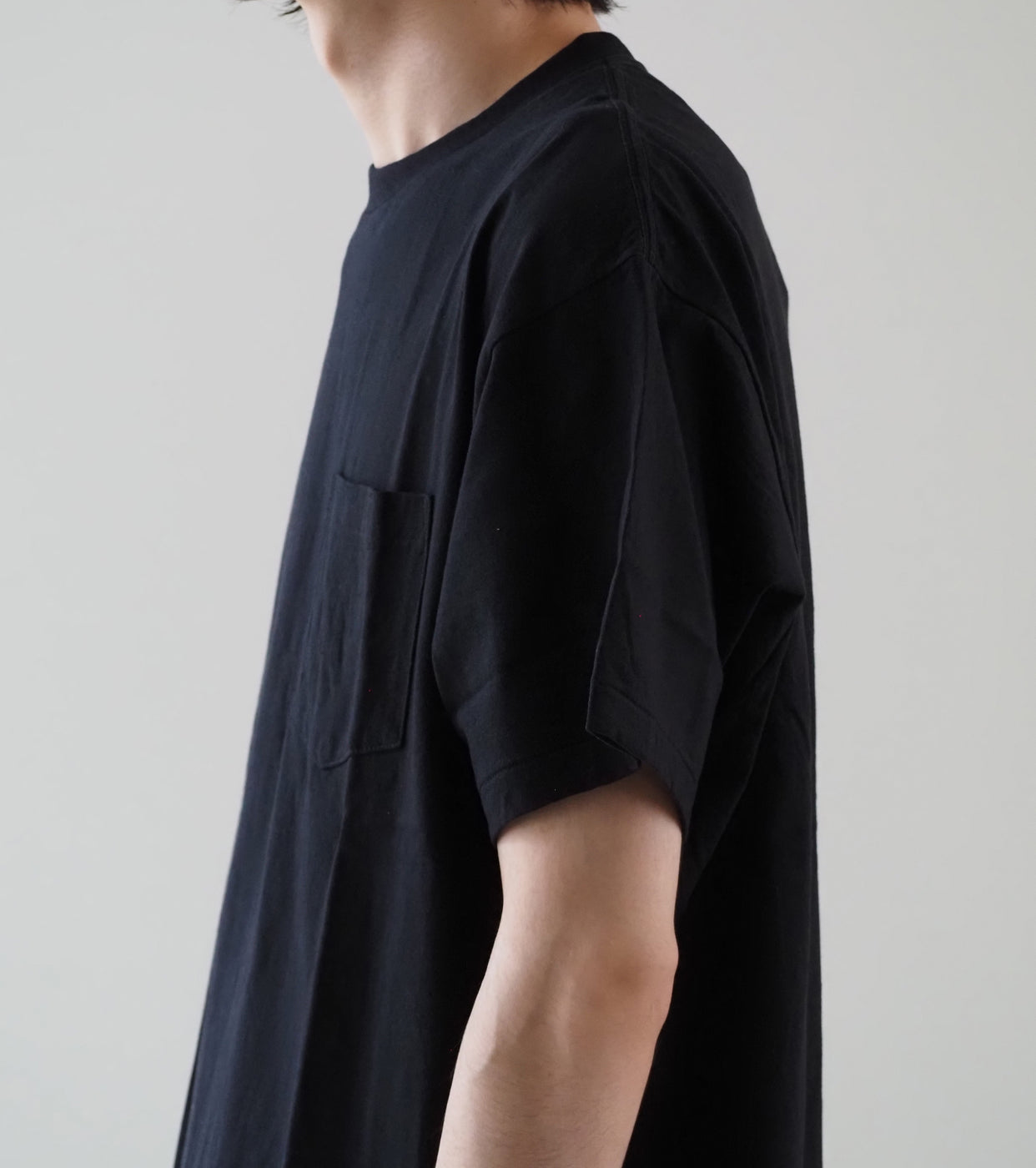 COMOLI サープラス ティーシャツ , Black