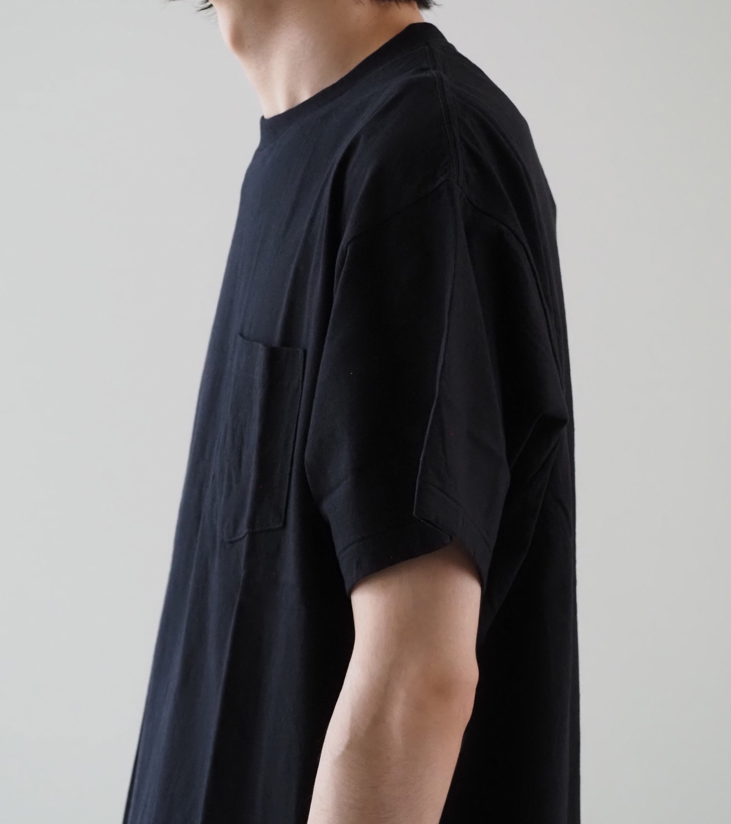 COMOLI サープラス ティーシャツ , Black