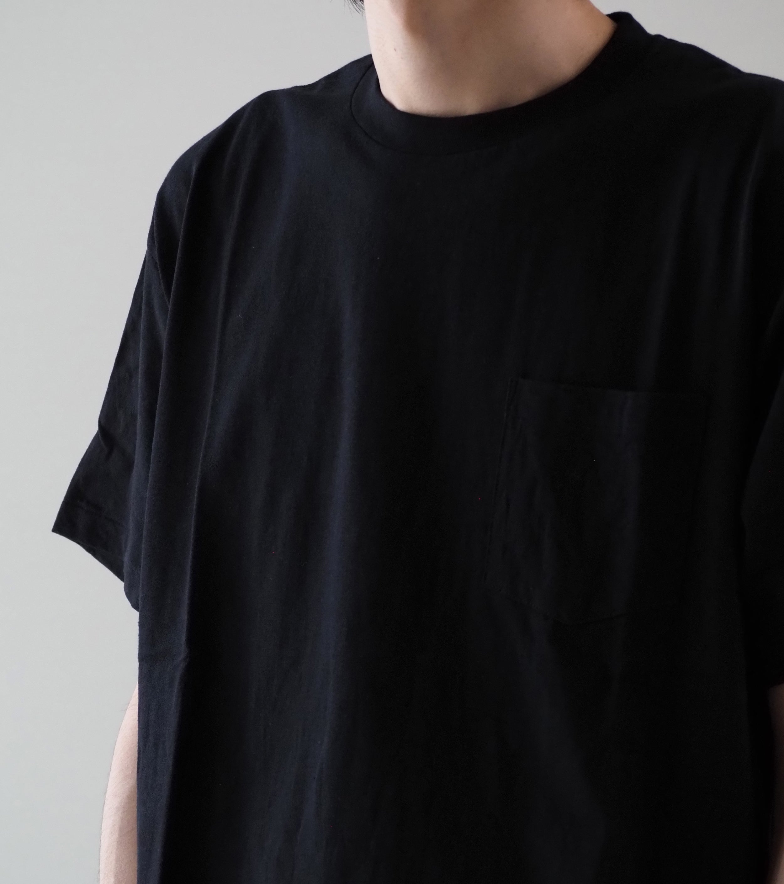 COMOLI サープラス ティーシャツ , Black