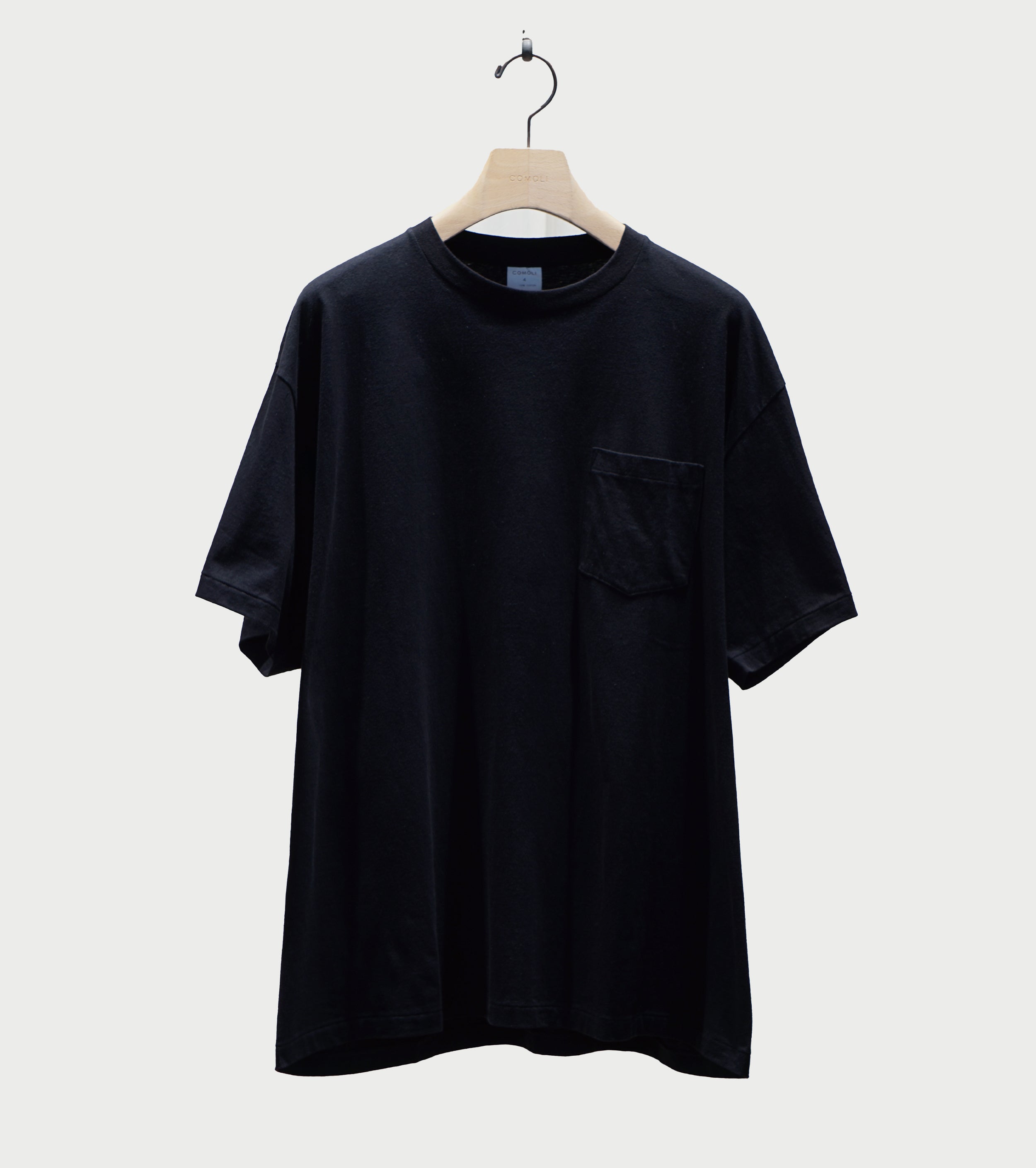 COMOLI サープラス ティーシャツ , Black