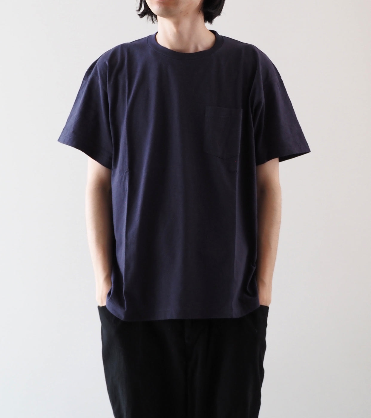 COMOLI サープラス ティーシャツ , Navy – Navyblue