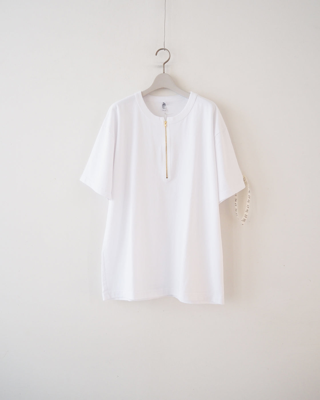 ジップティーシャツ, White