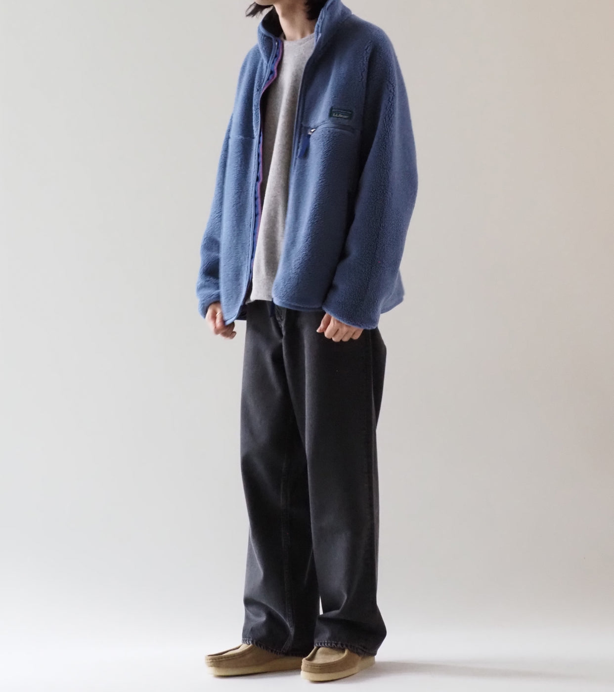 L.L.Bean JAPAN EDITION Men's Topsham Boa Fleece Jacket ,  Stone Blue