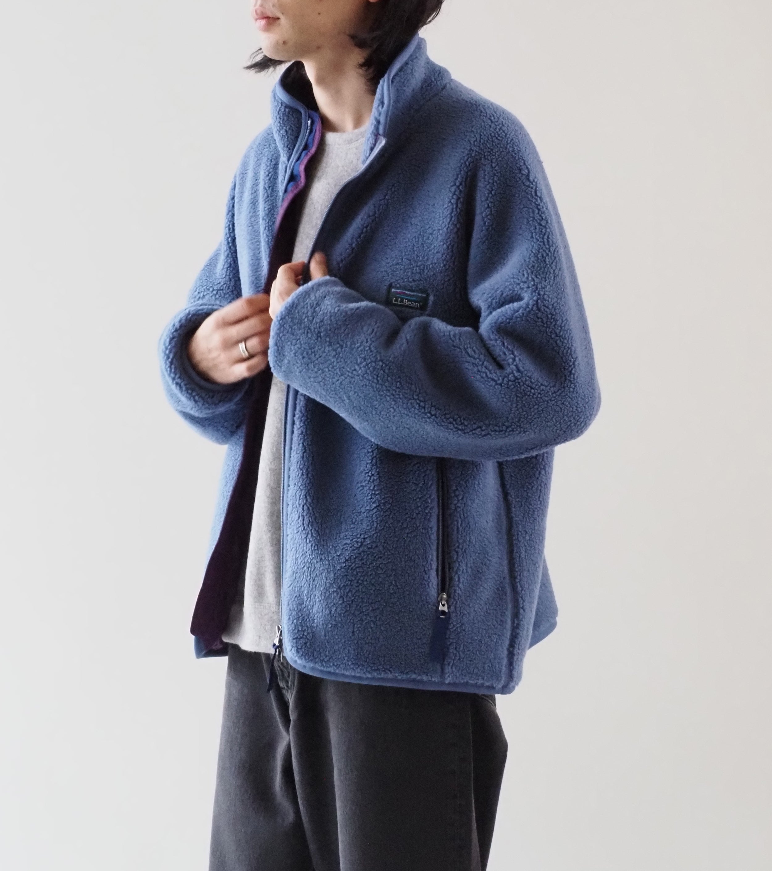 L.L.Bean JAPAN EDITION Men's Topsham Boa Fleece Jacket ,  Stone Blue