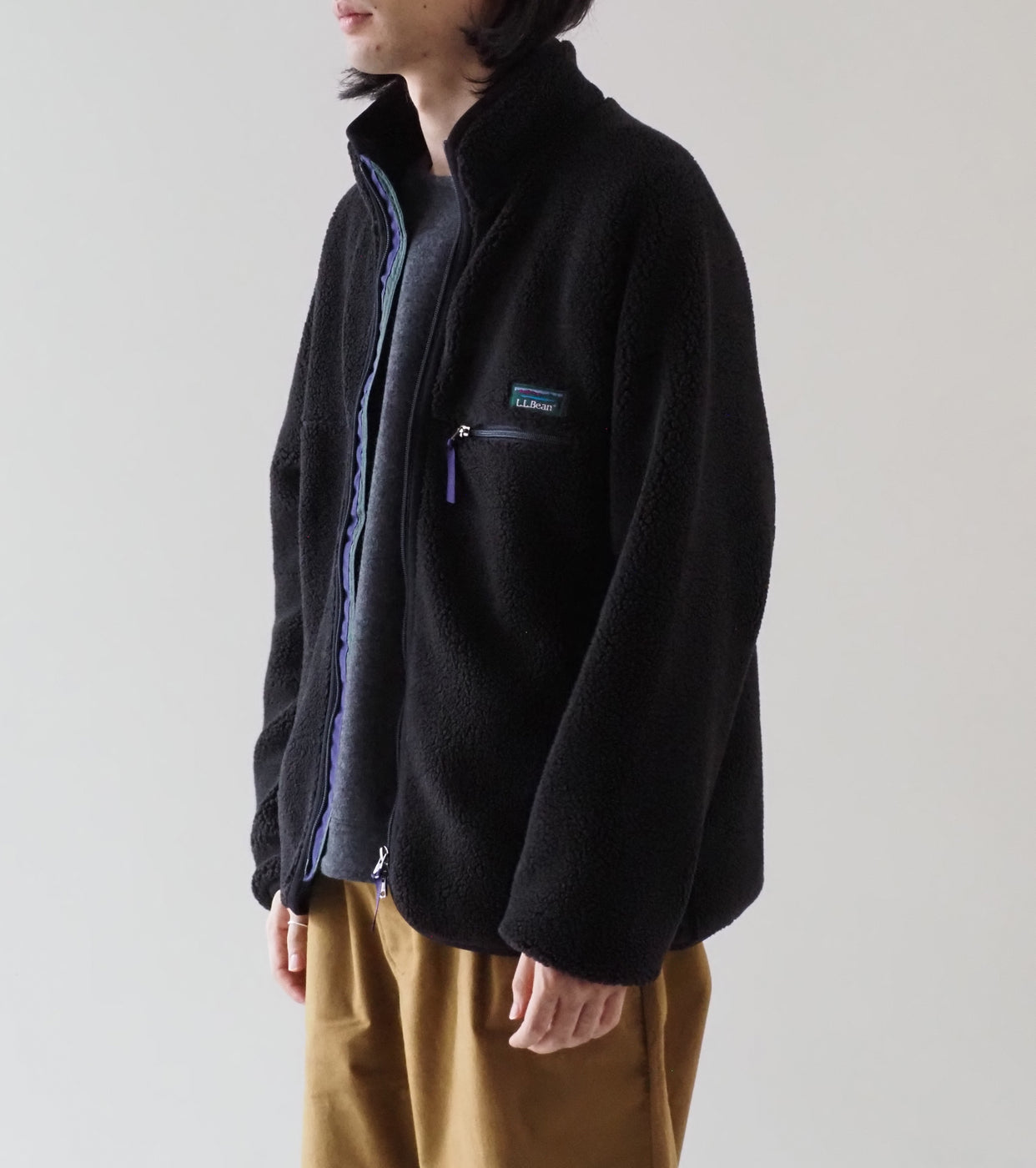 L.L.Bean JAPAN EDITION Men's Topsham Boa Fleece Jacket , Charcoal