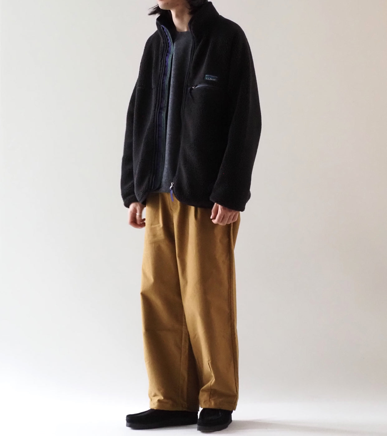 L.L.Bean JAPAN EDITION Men's Topsham Boa Fleece Jacket , Charcoal