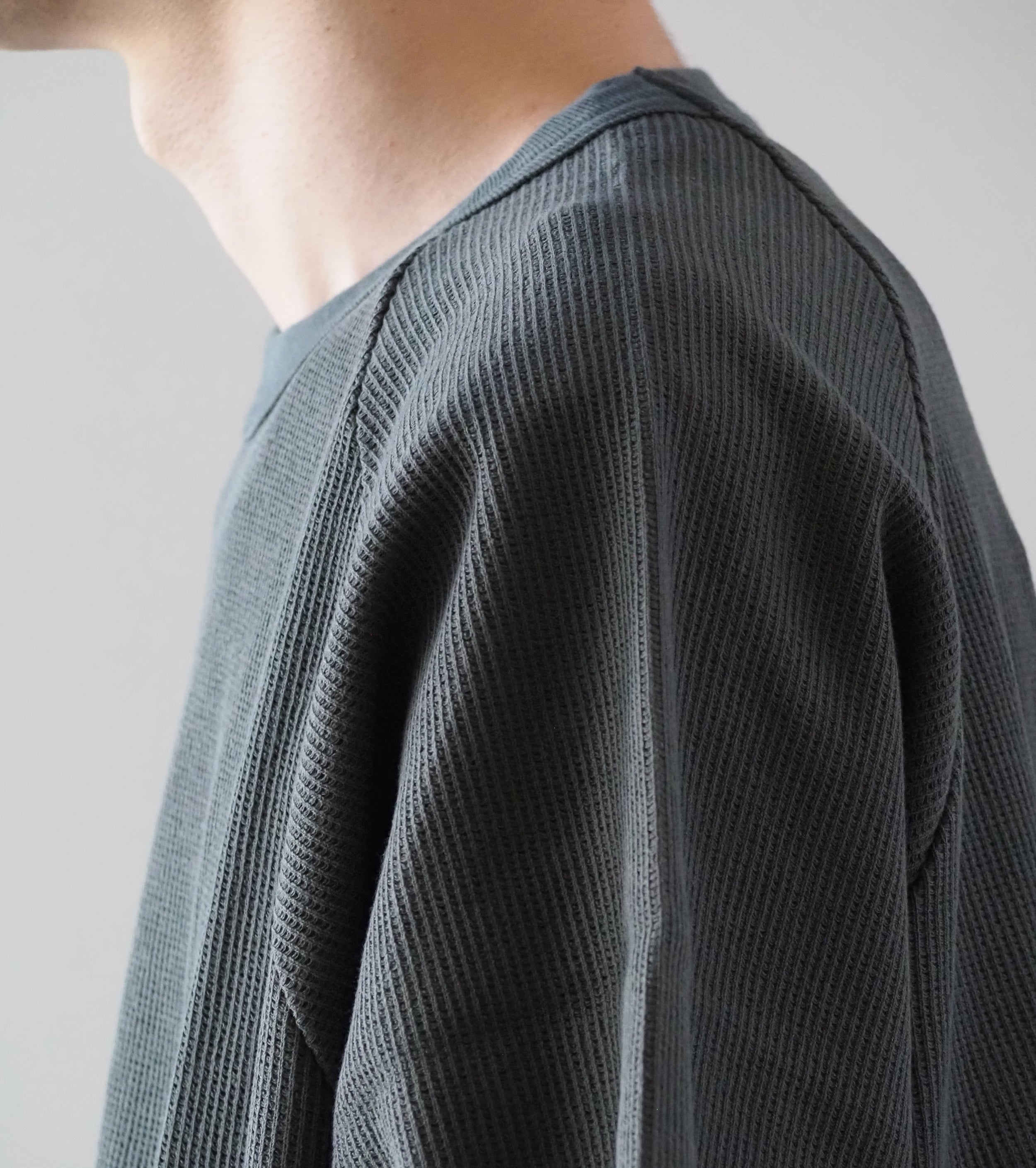 Blurhms Root Stock ラフ＆スムース サーマル  ラグラン ティー, Khaki
