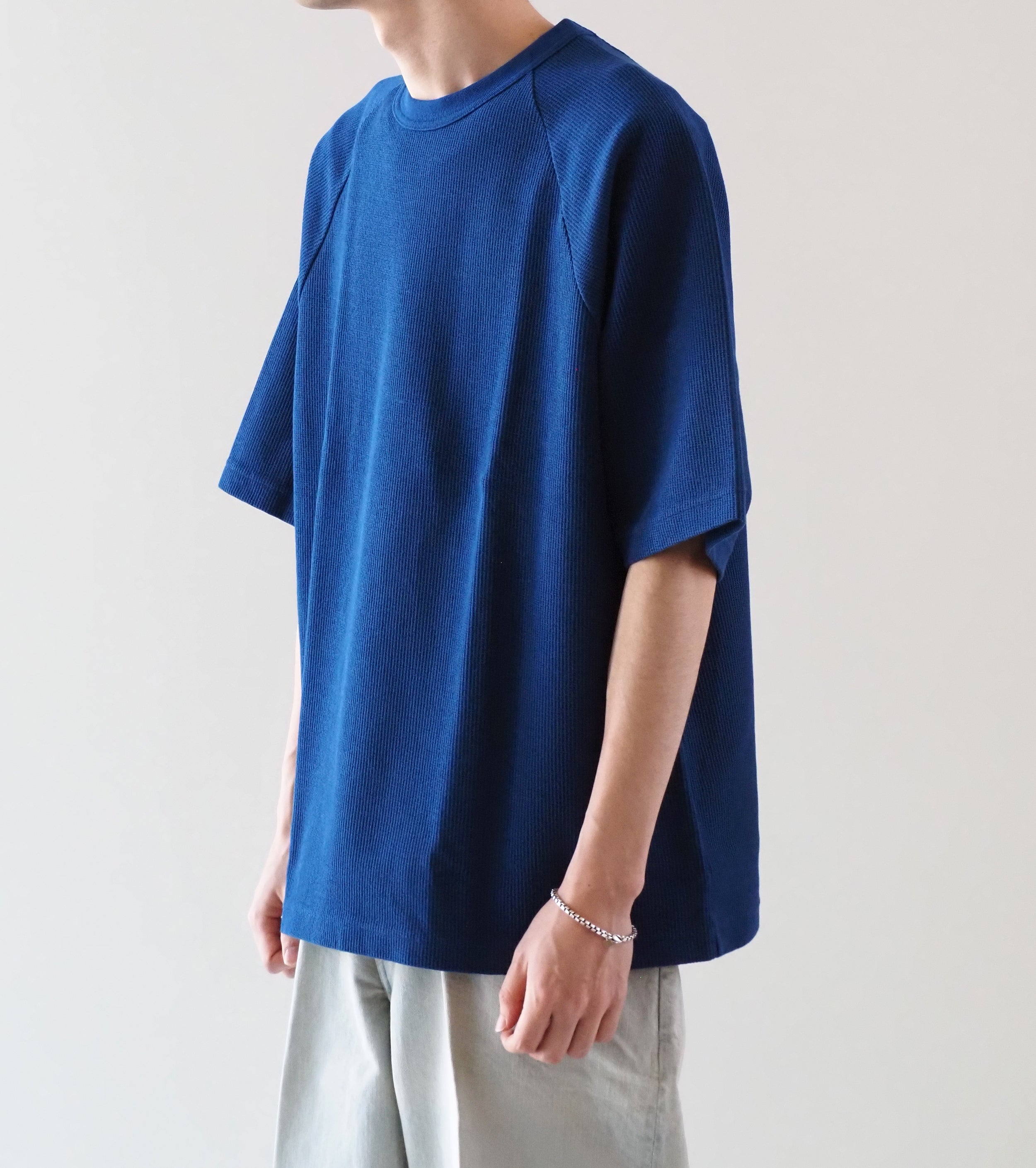 Blurhms Root Stock ラフ＆スムース サーマル  ラグラン ティー, Blue