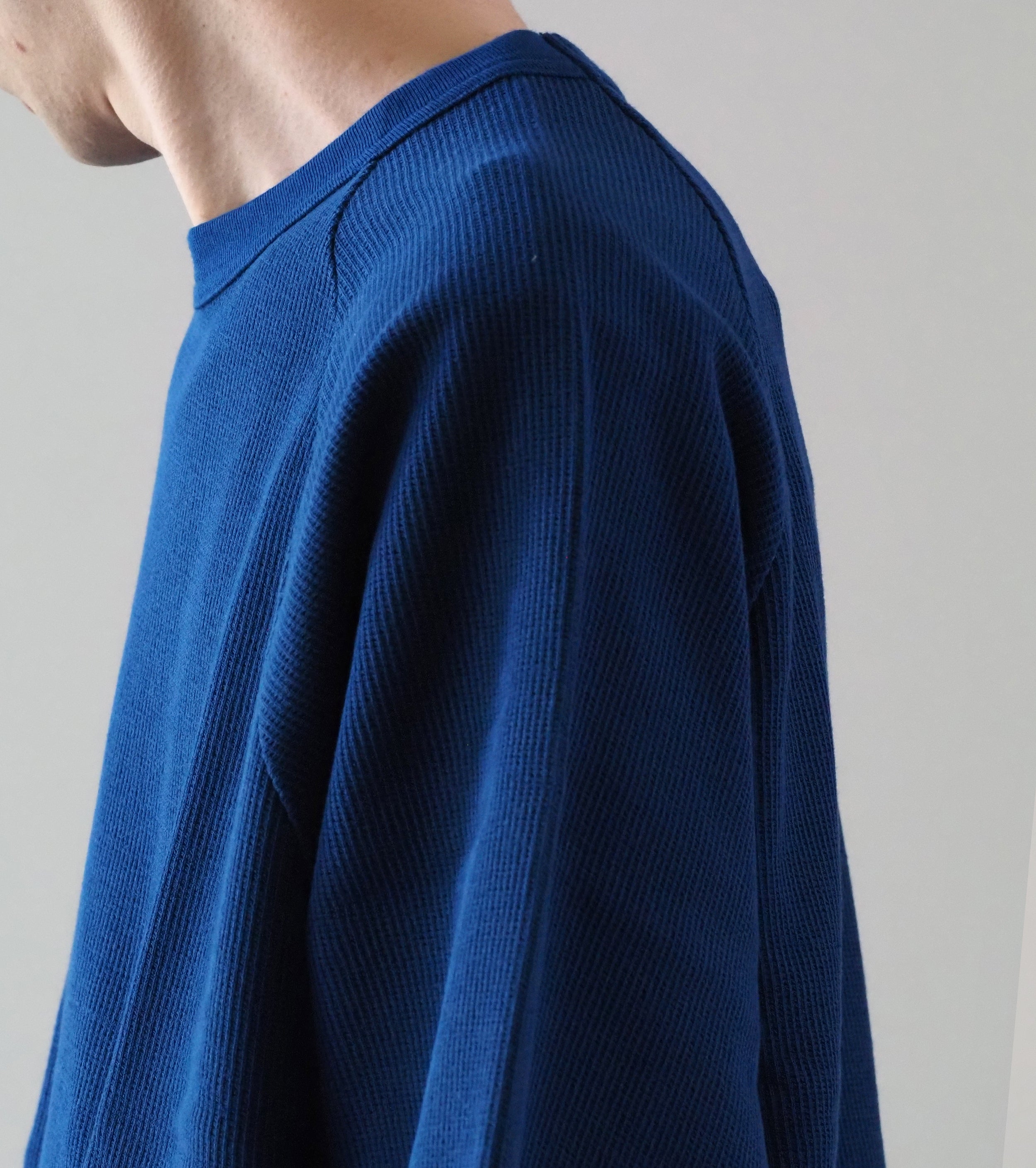 Blurhms Root Stock ラフ＆スムース サーマル  ラグラン ティー, Blue