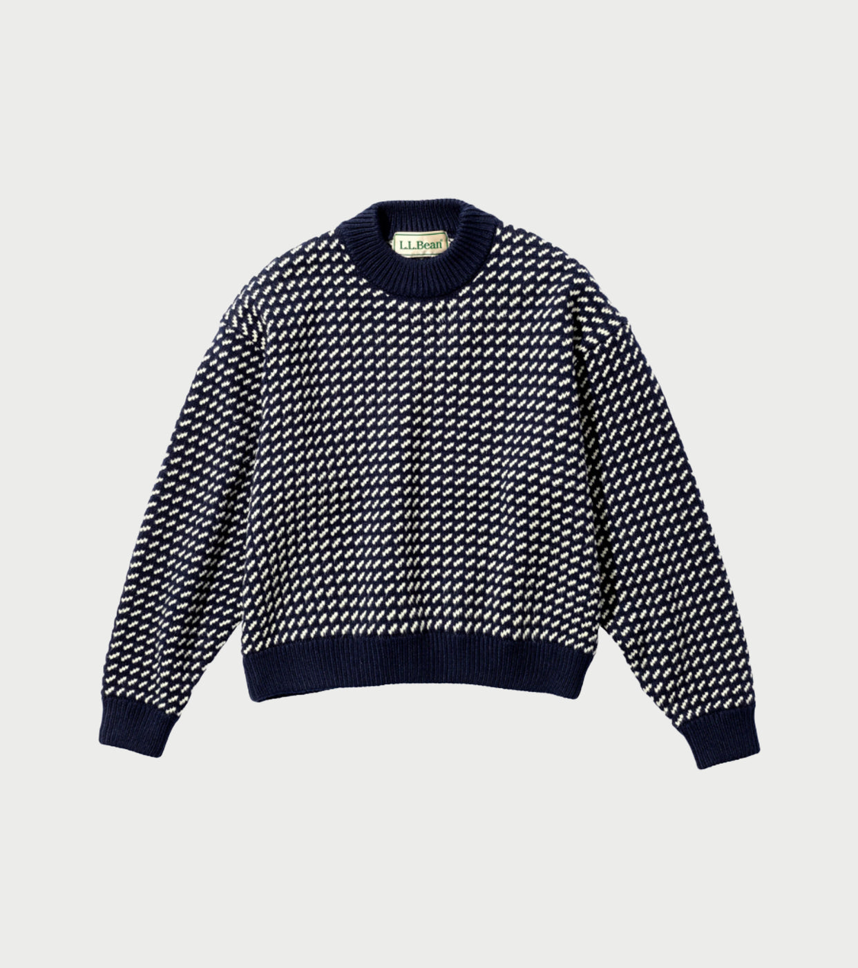L.L.Bean JAPAN EDITION ウィメンズ ウェイン・セーター・バーズアイ , Navy Natural