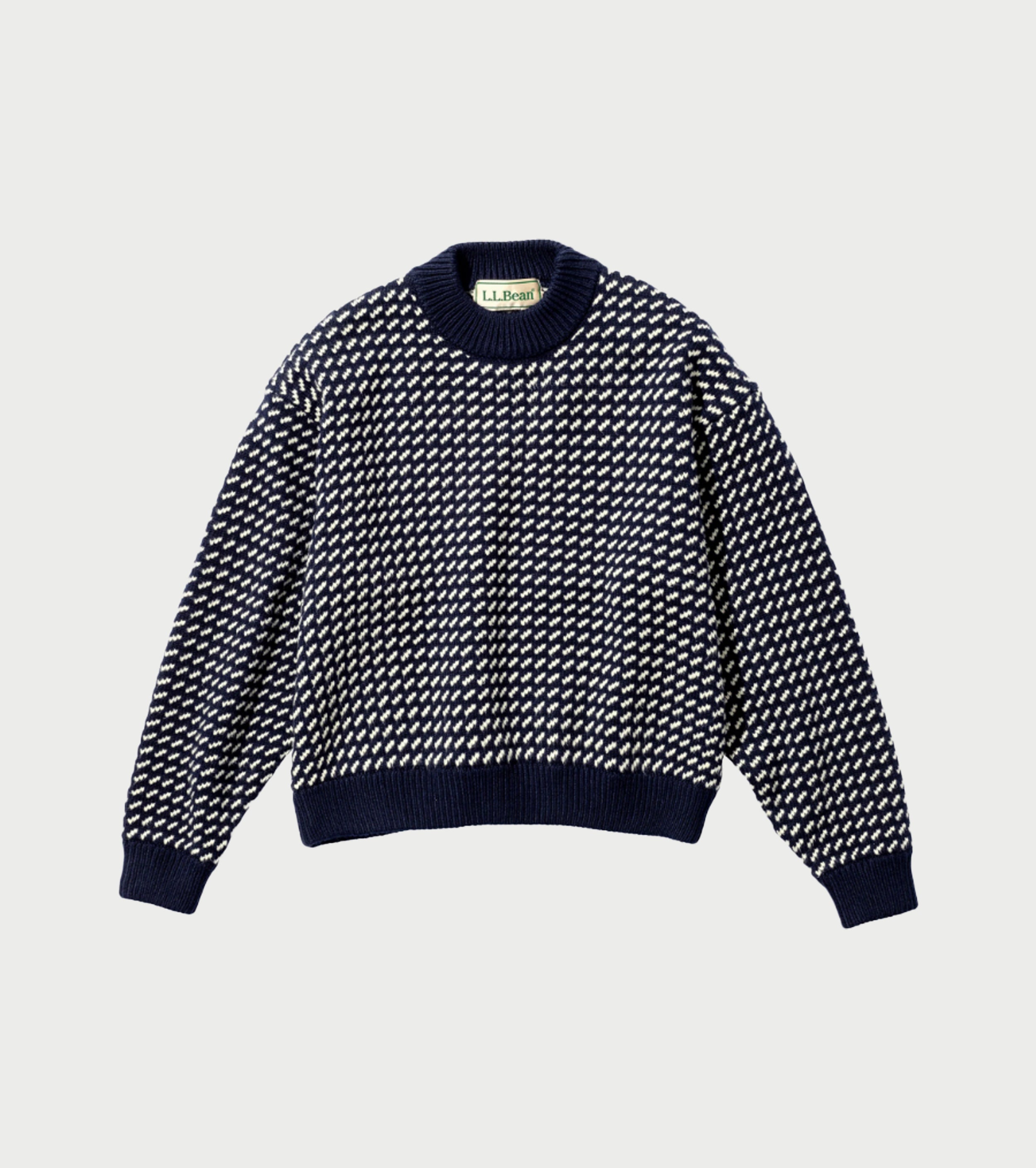 L.L.Bean JAPAN EDITION ウィメンズ ウェイン・セーター・バーズアイ , Navy Natural