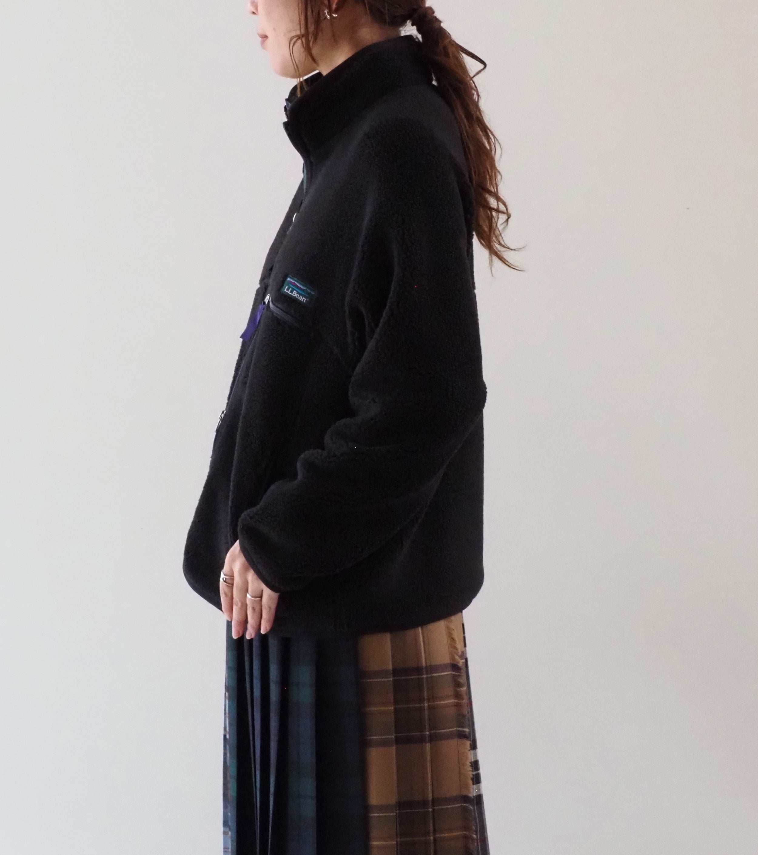 L.L.Bean JAPAN EDITION Women's Topsham Boa Fleece Jacket, Charcoal