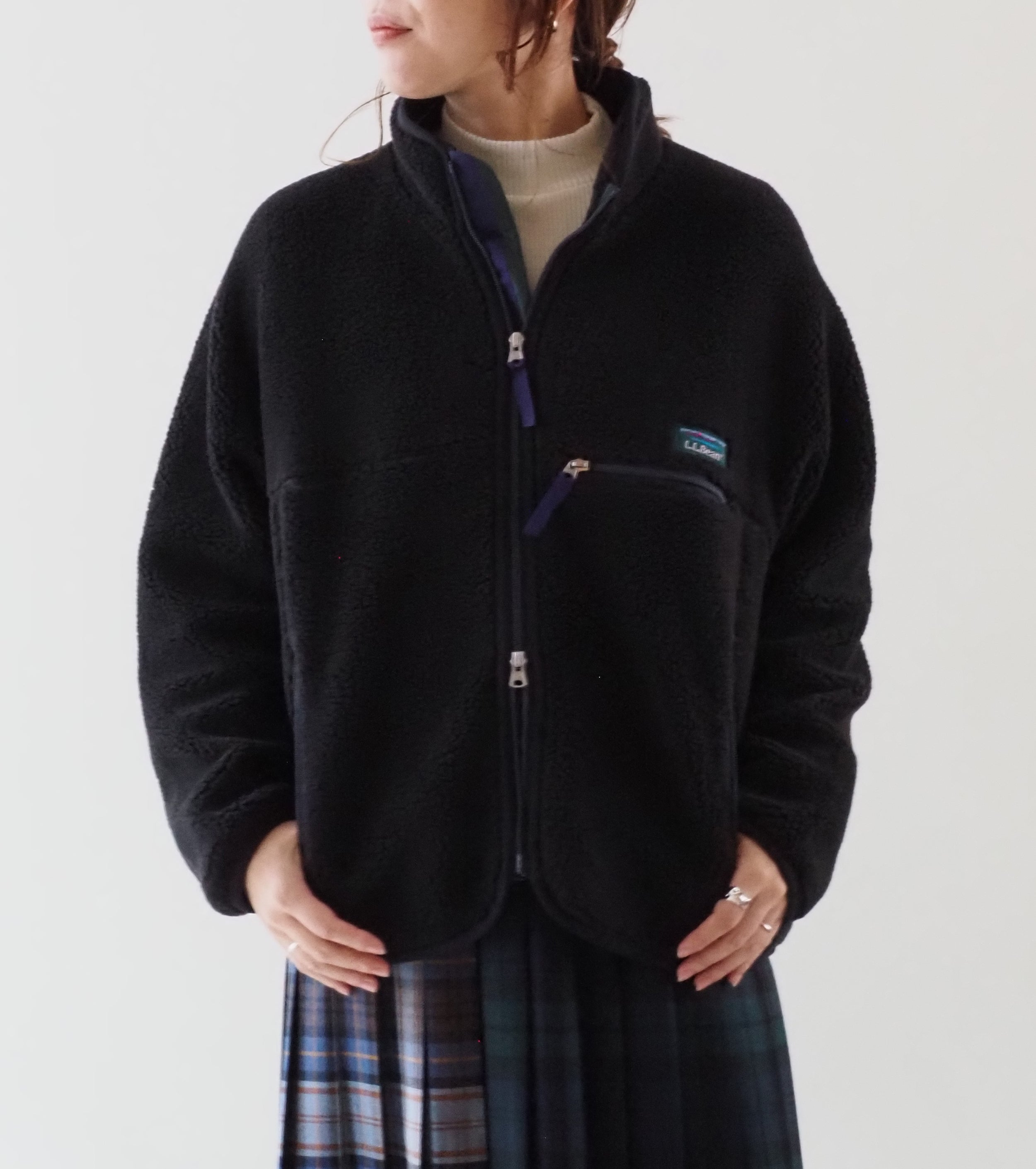 L.L.Bean JAPAN EDITION Women's Topsham Boa Fleece Jacket, Charcoal