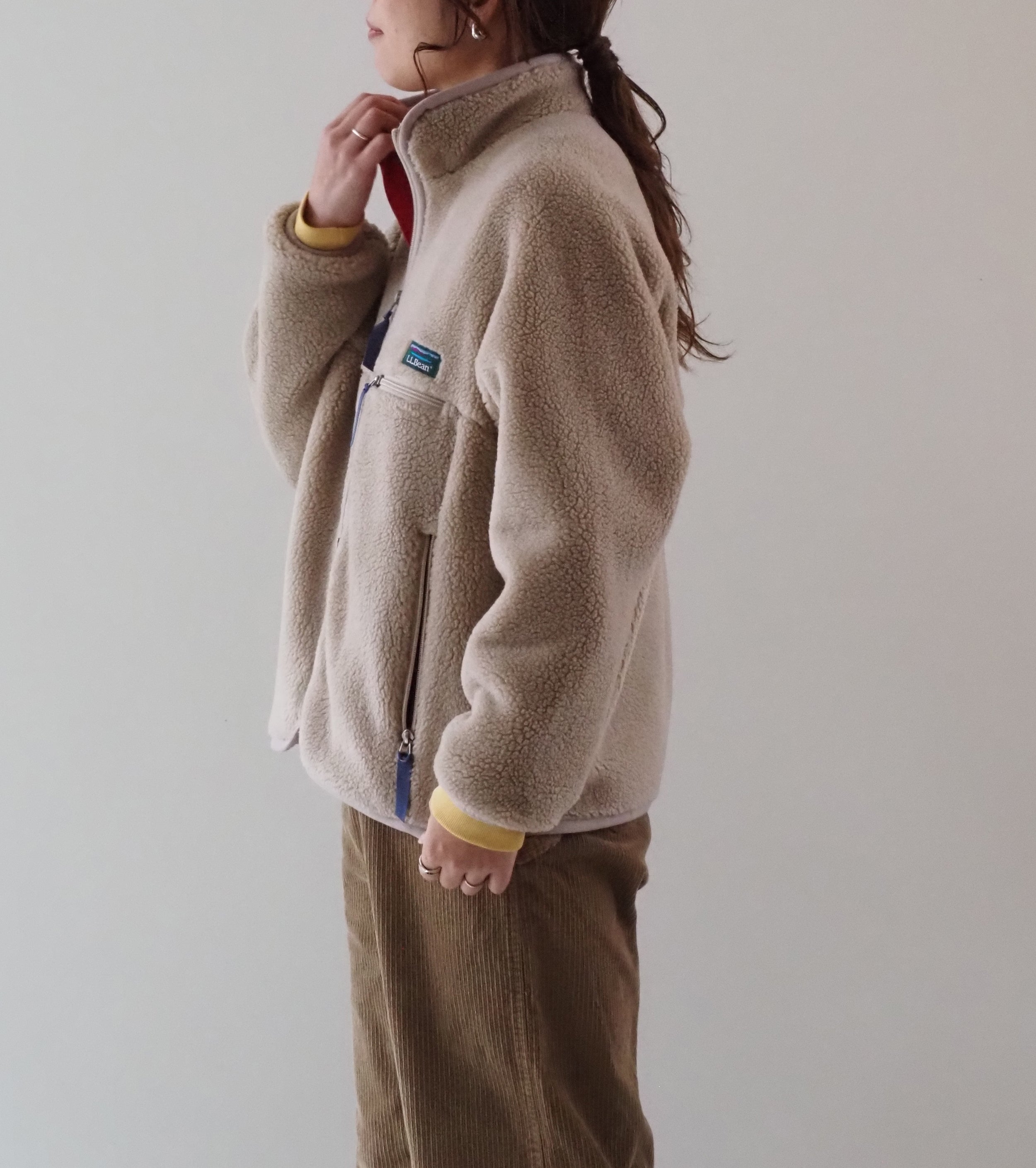 L.L.Bean JAPAN EDITION Women's Topsham Boa Fleece Jacket,Light Beige