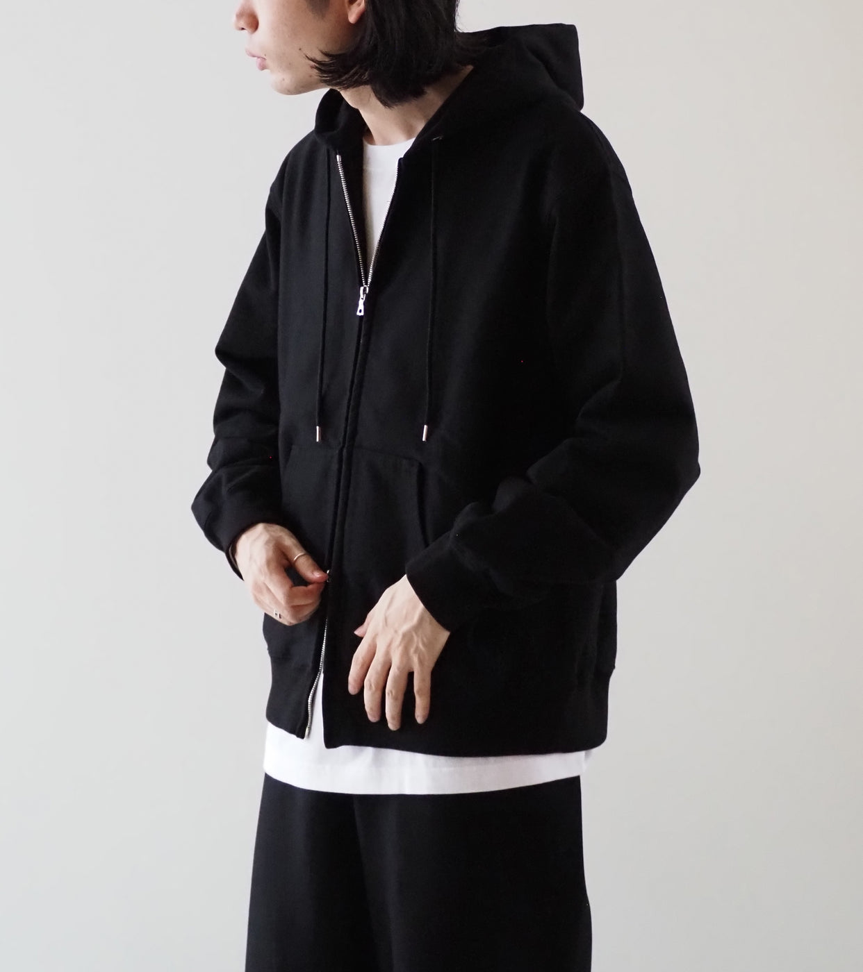 blurhms ROOTSTOCK ソフト＆ハード スウェット フーディー ジップ, Black