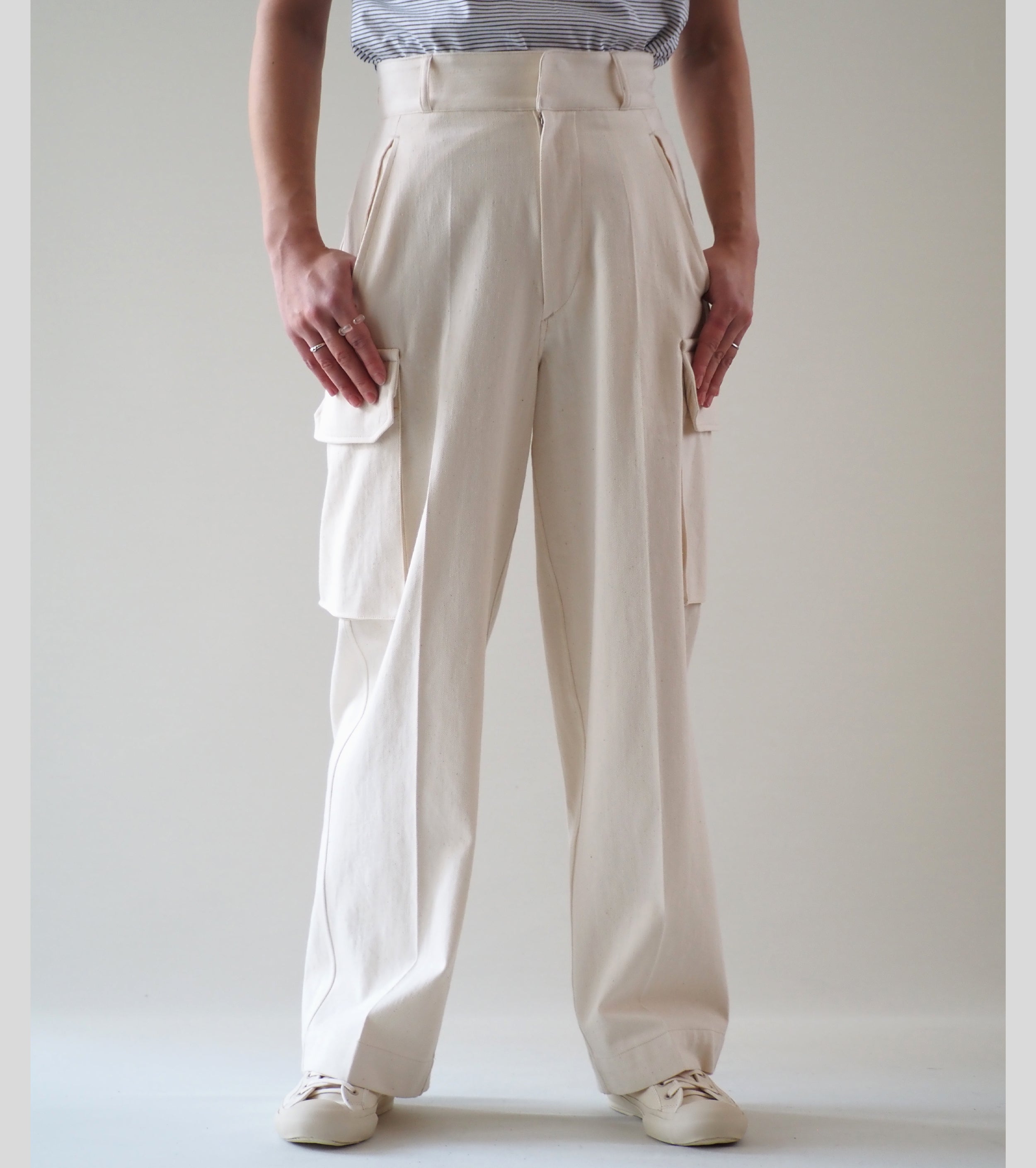 blurhms Twill French Combat Trousers, Ivory