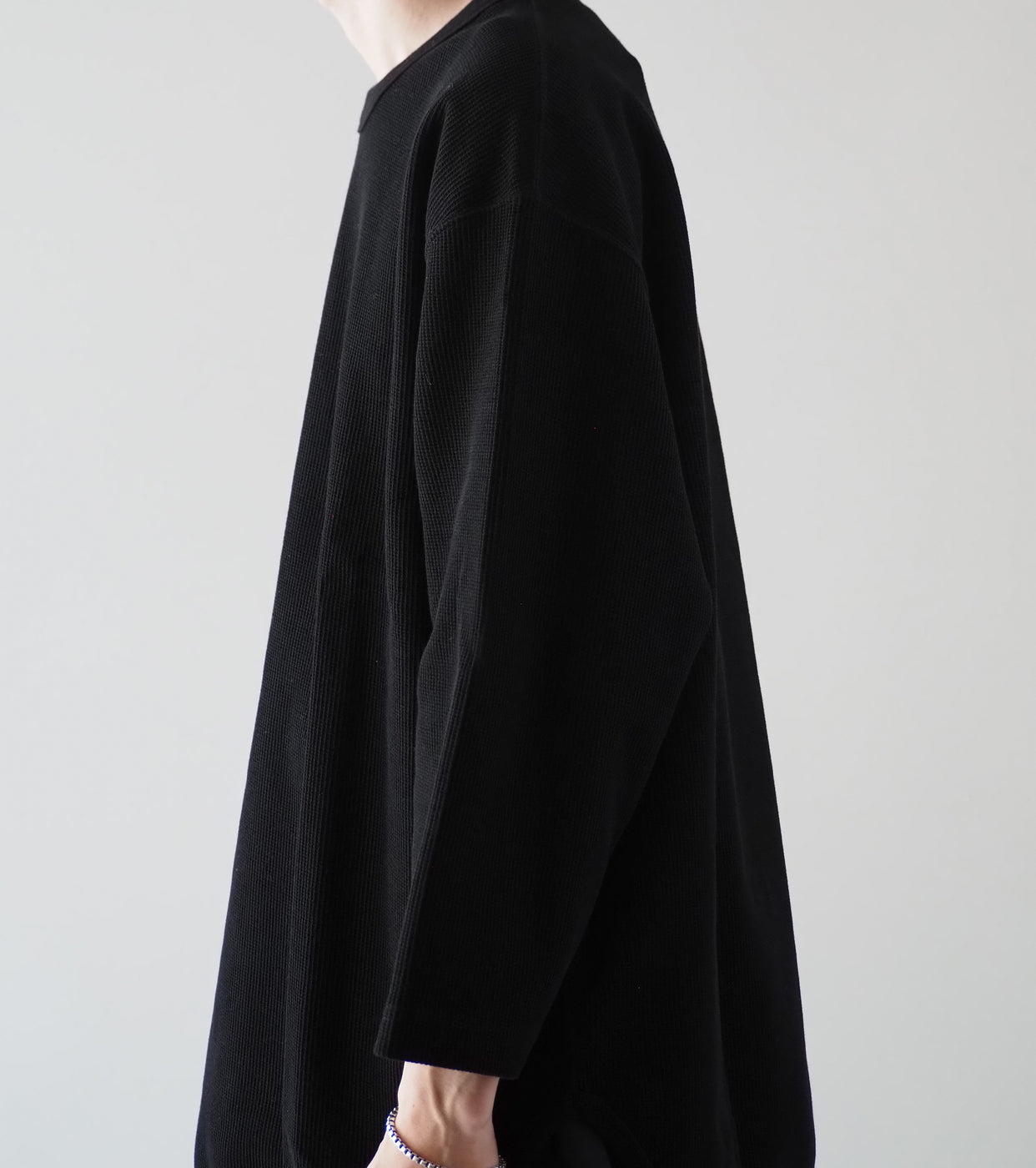 Blurhms Root Stock ラフ＆スムース サーマル ベースボール ティー, Black