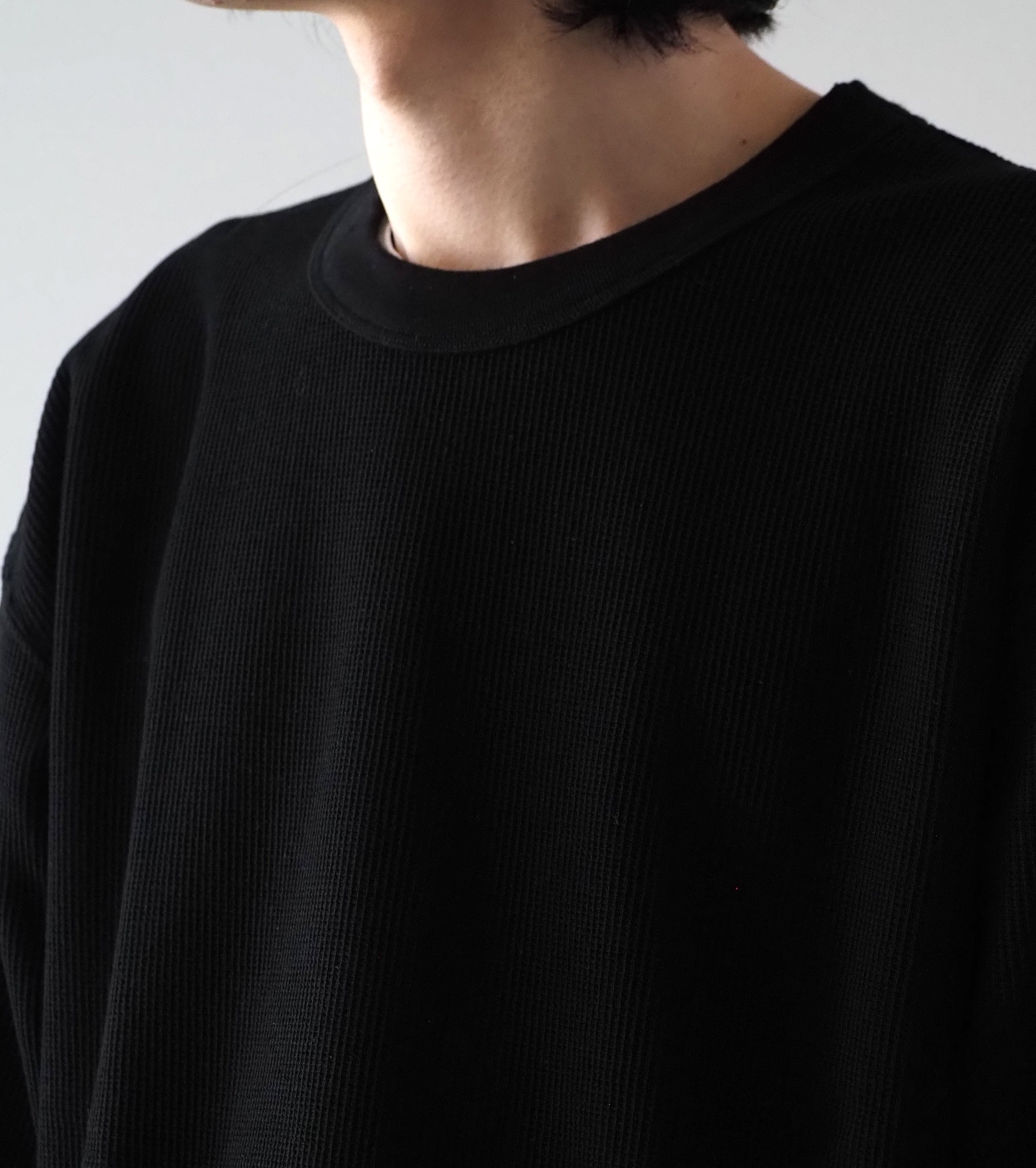 Blurhms Root Stock ラフ＆スムース サーマル ベースボール ティー, Black