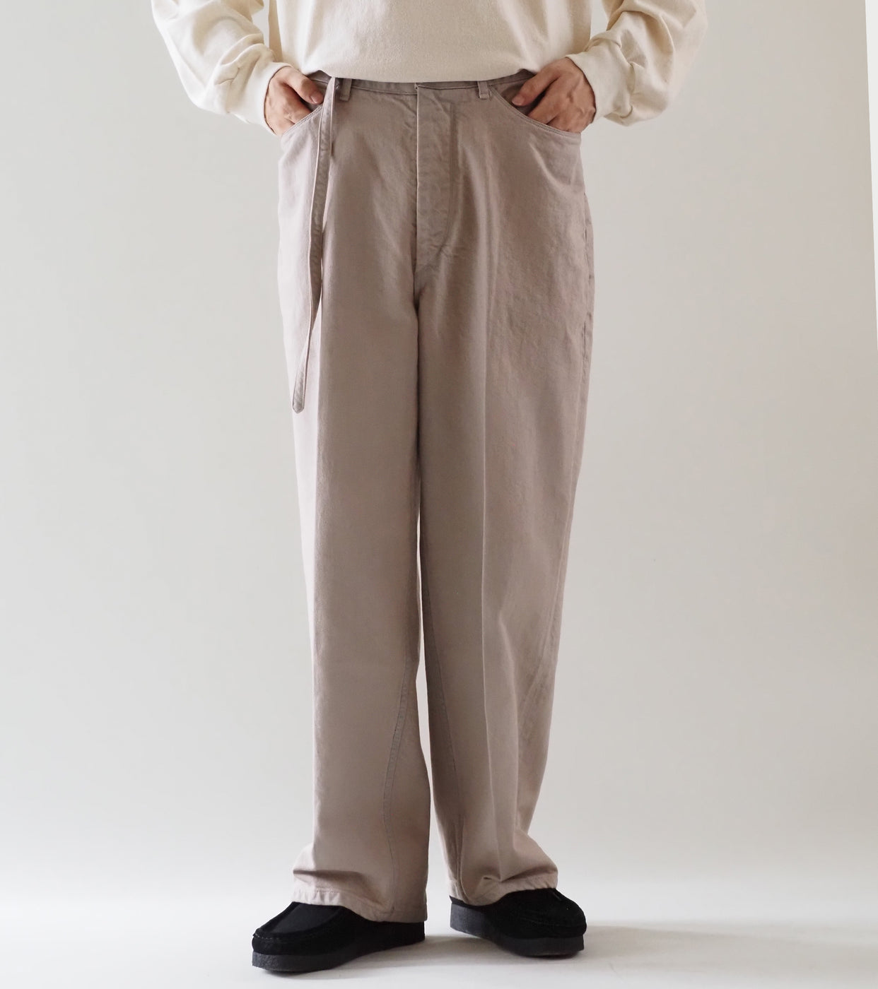 blurhms 12.9オンス デニム ナローベルト パンツ, Rose Over Dye