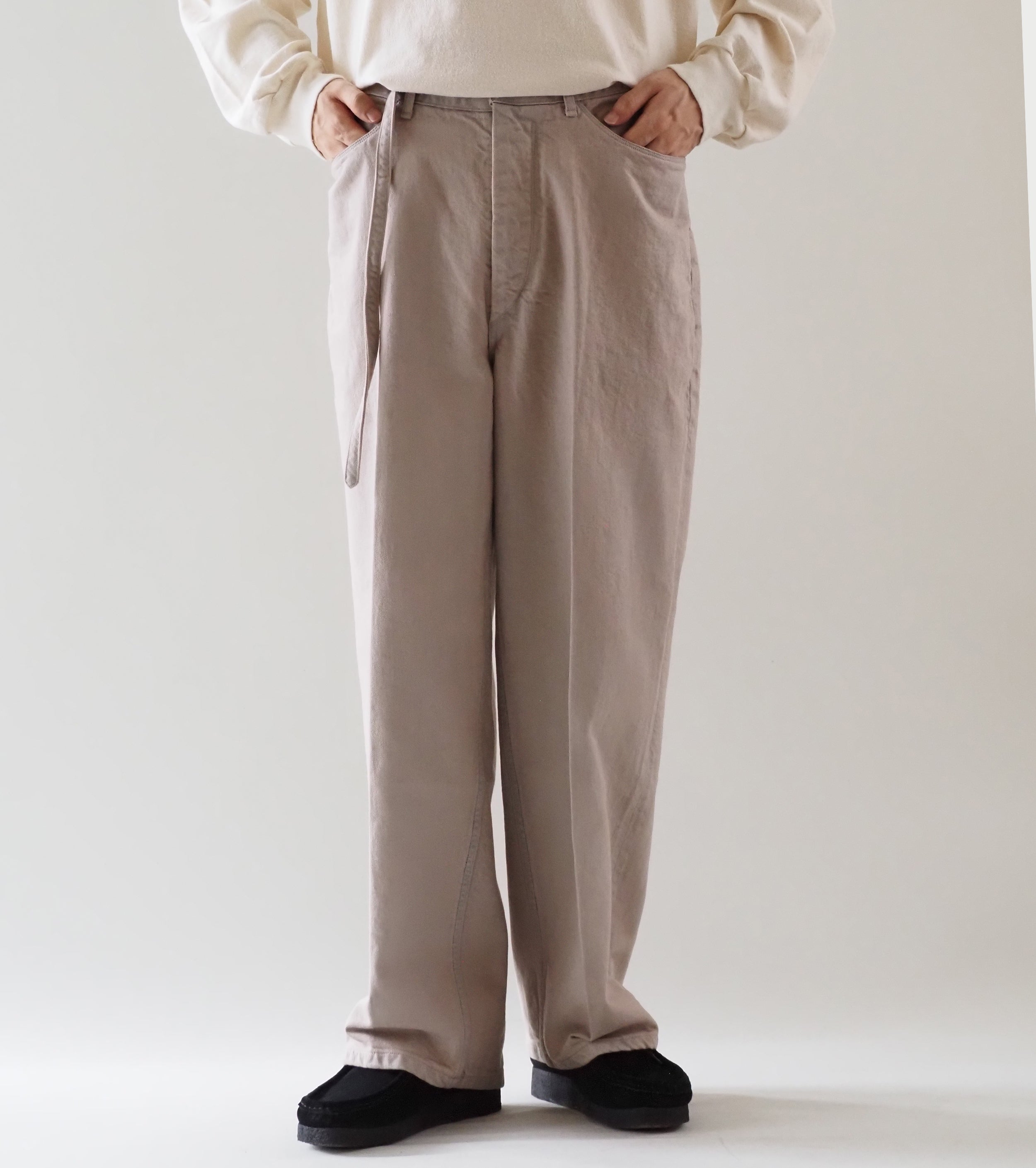 blurhms 12.9オンス デニム ナローベルト パンツ, Rose Over Dye
