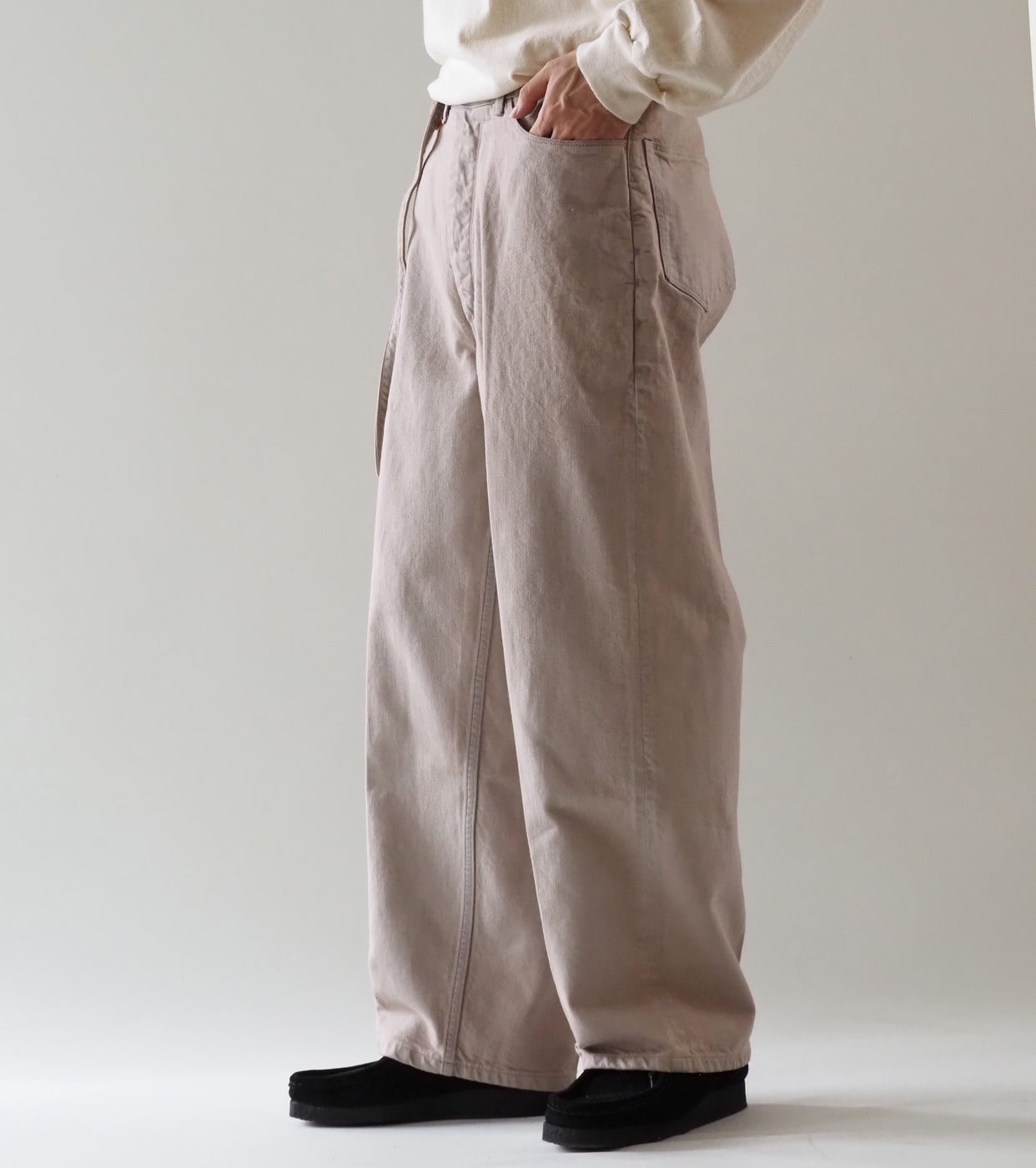blurhms 12.9オンス デニム ナローベルト パンツ, Rose Over Dye