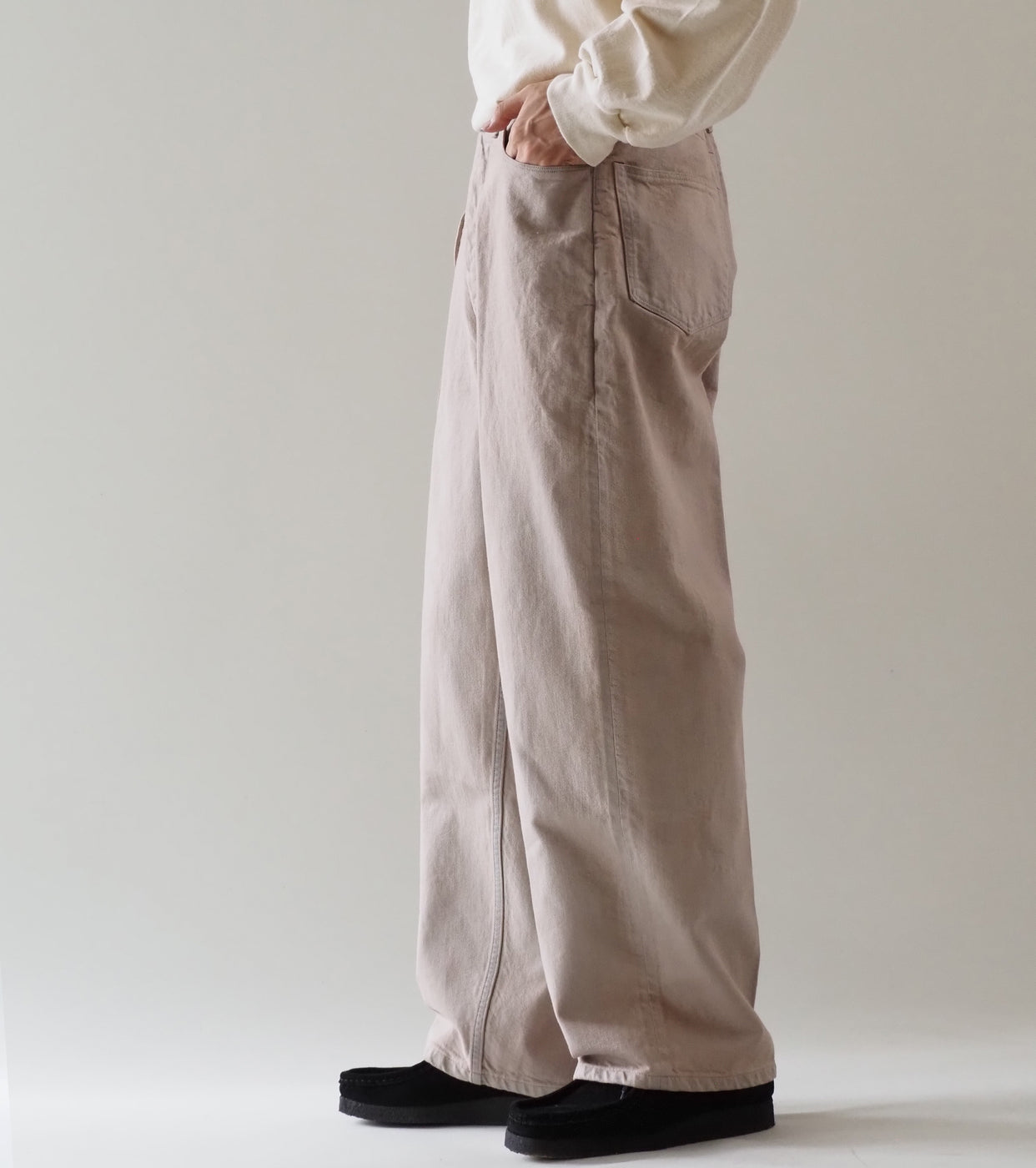 blurhms 12.9オンス デニム ナローベルト パンツ, Rose Over Dye