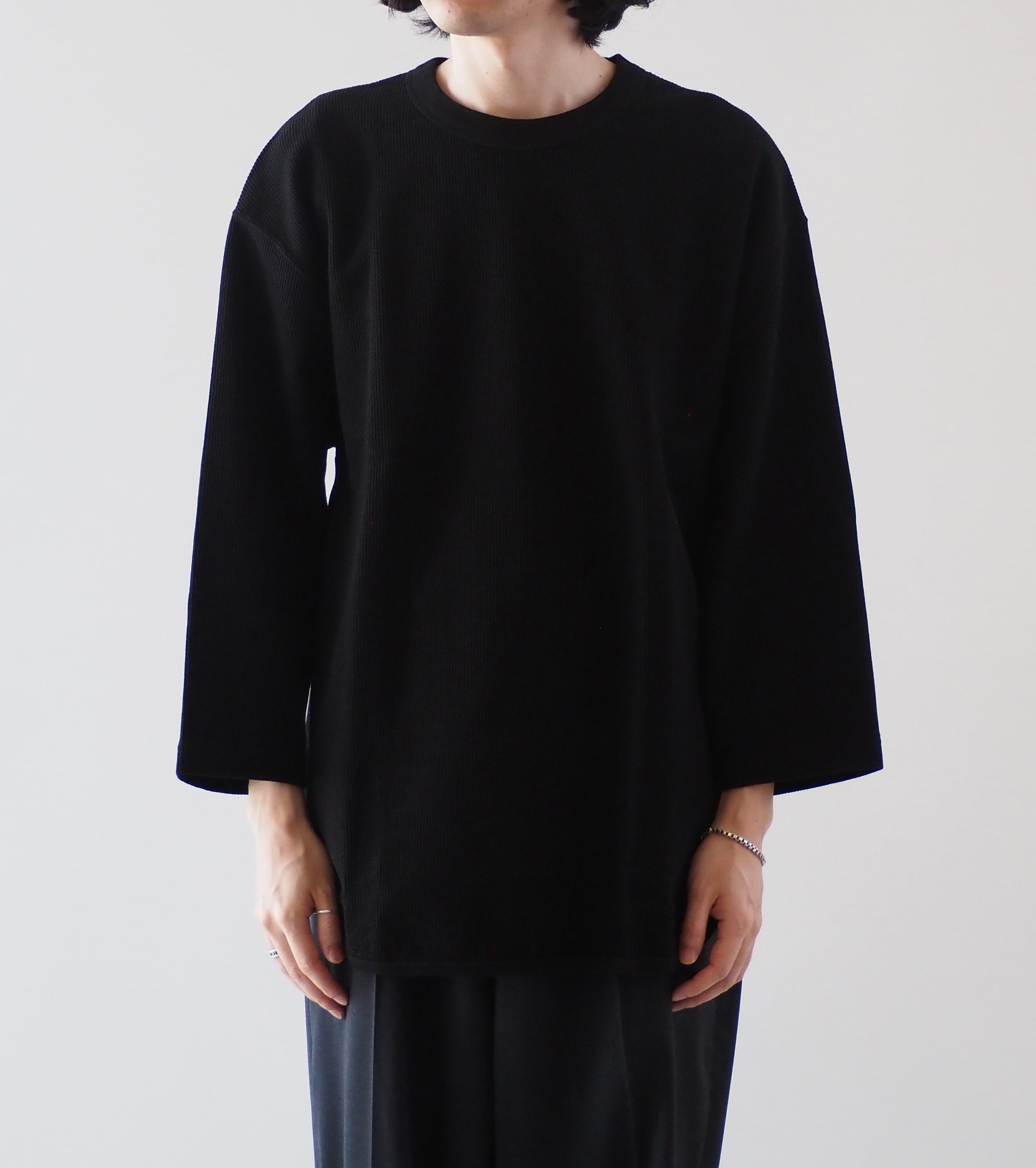 Blurhms Root Stock ラフ＆スムース サーマル ベースボール ティー, Black
