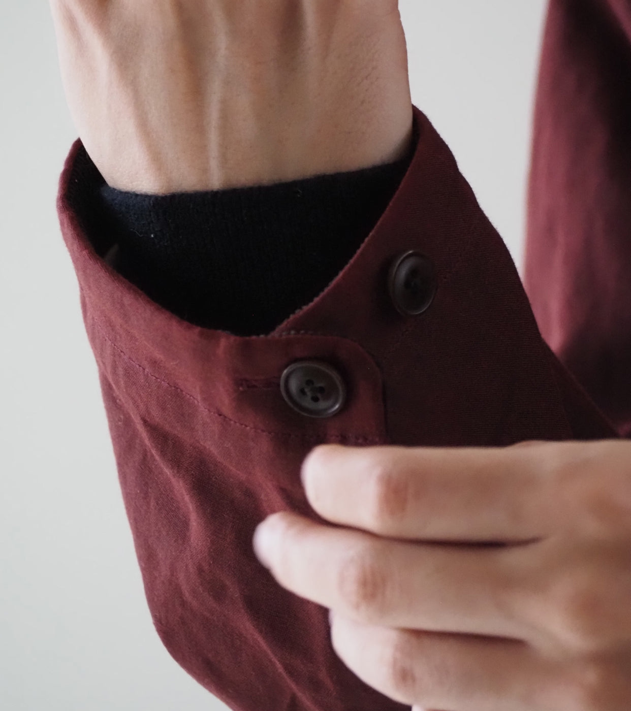 YAECA  CANVAS DESIGN Short Overcoat Oiled  , Red