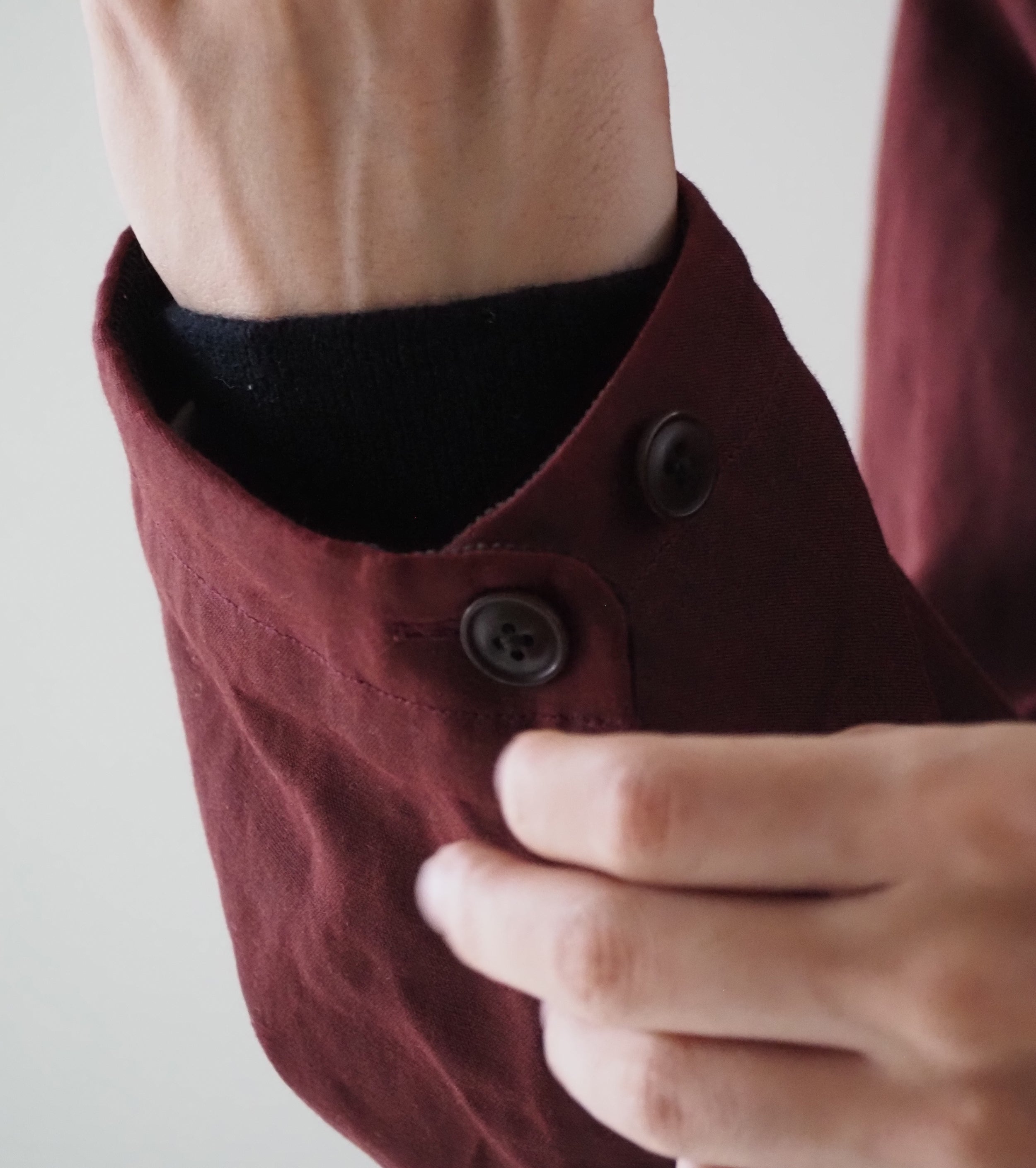 YAECA  CANVAS DESIGN Short Overcoat Oiled  , Red