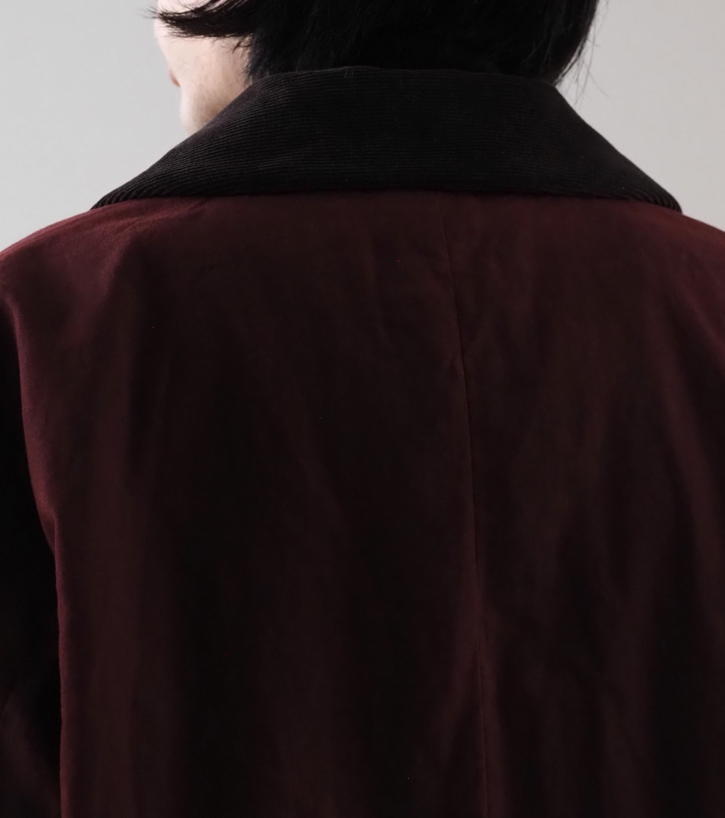 YAECA  CANVAS DESIGN Short Overcoat Oiled  , Red