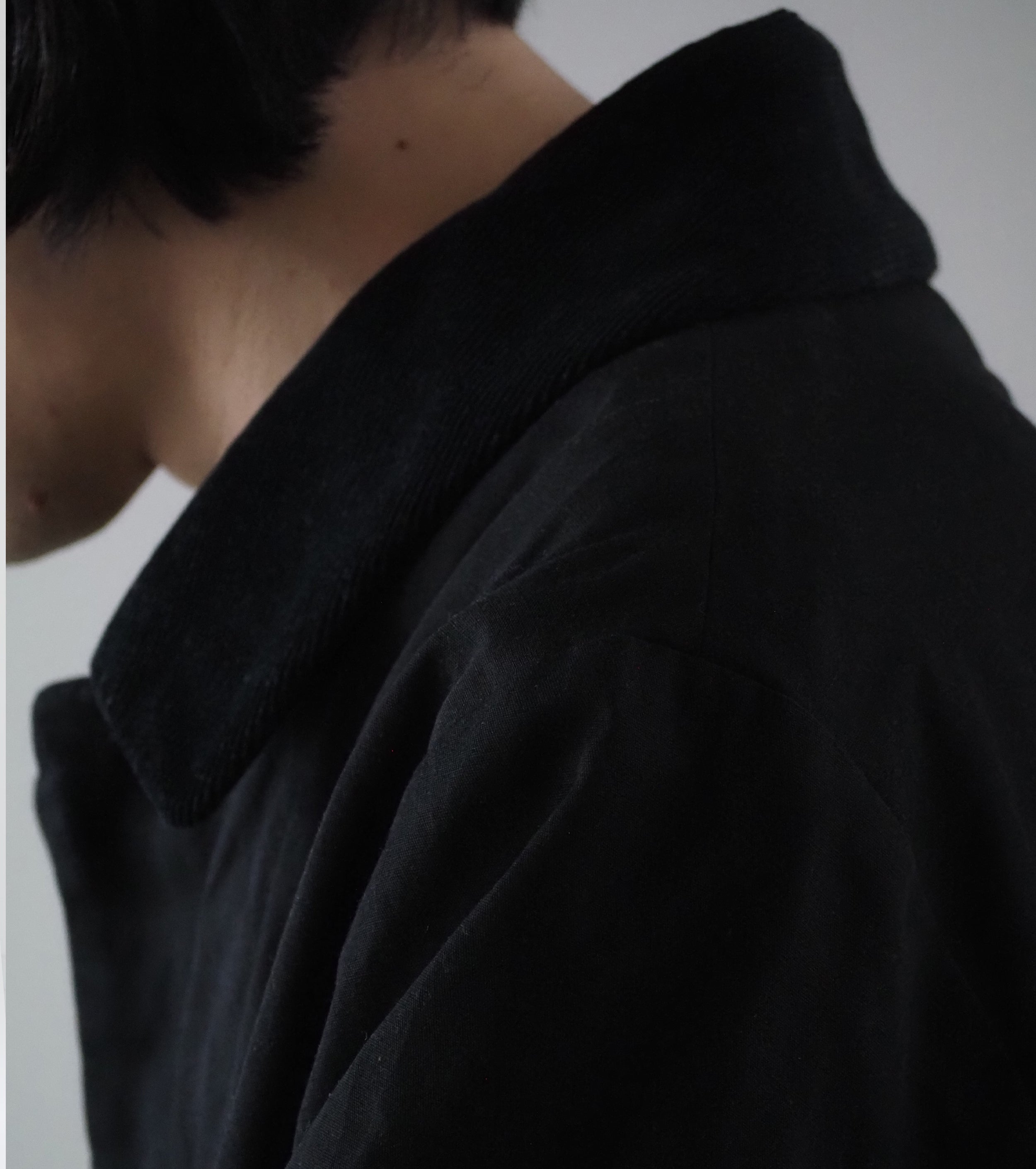 YAECA CANVAS DESIGN ショート オーバー コート オイルド , Black