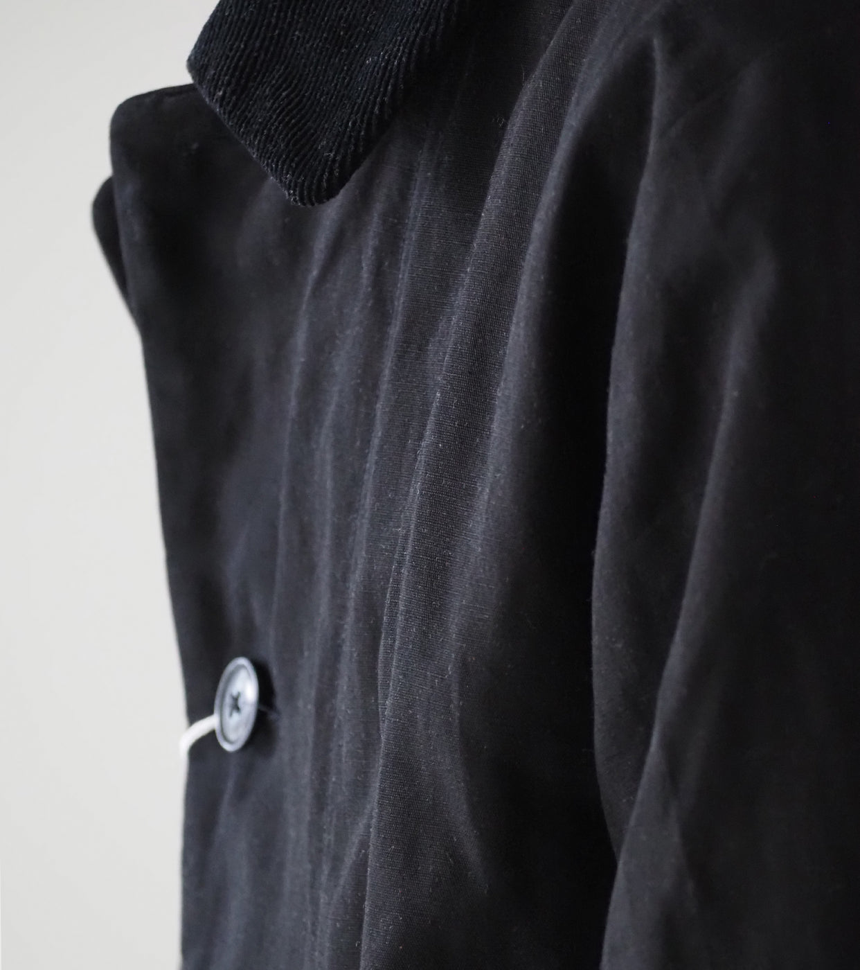 YAECA CANVAS DESIGN ショート オーバー コート オイルド , Black