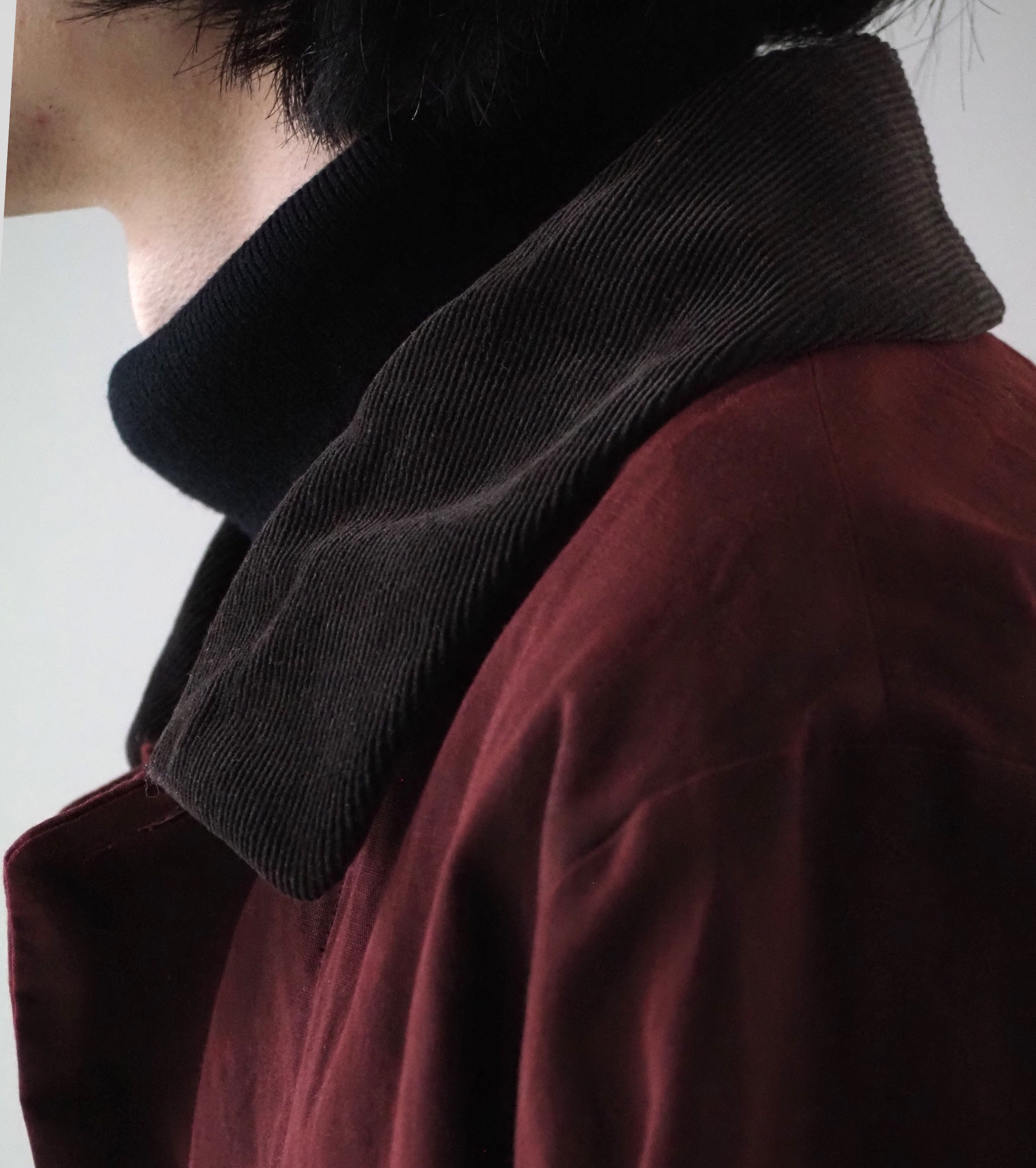 YAECA  CANVAS DESIGN Short Overcoat Oiled  , Red