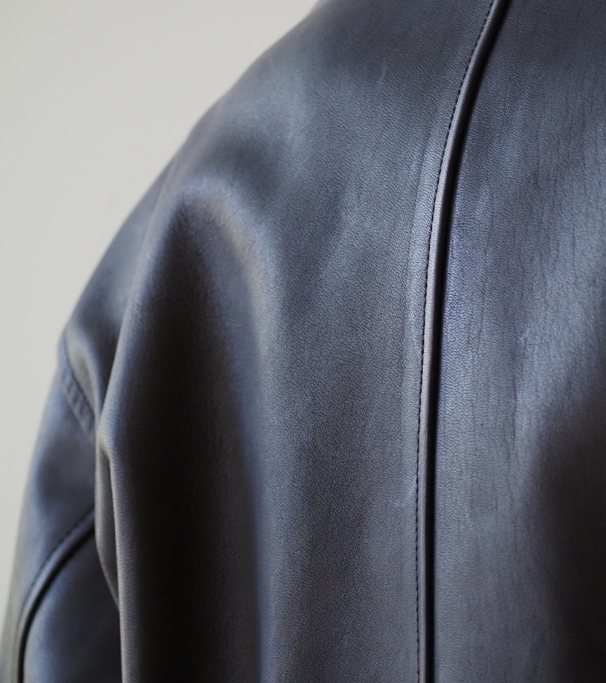 blurhms ラムレザー ジップ ショート ジャケット, Black