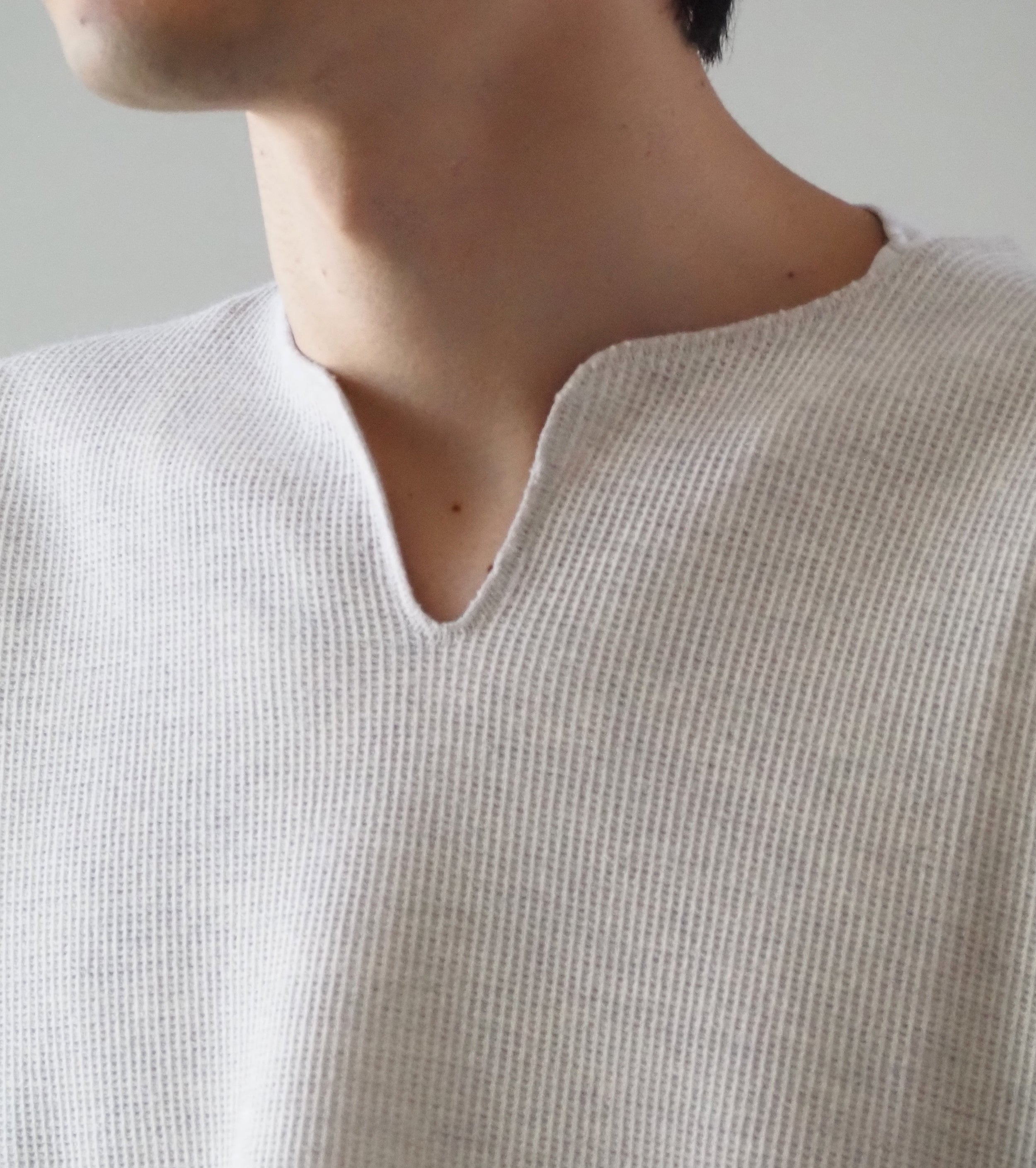 Blurhms Root Stock ラフ＆スムース サーマル オーバーネック  ロングスリーブ, Heather Oatmeal