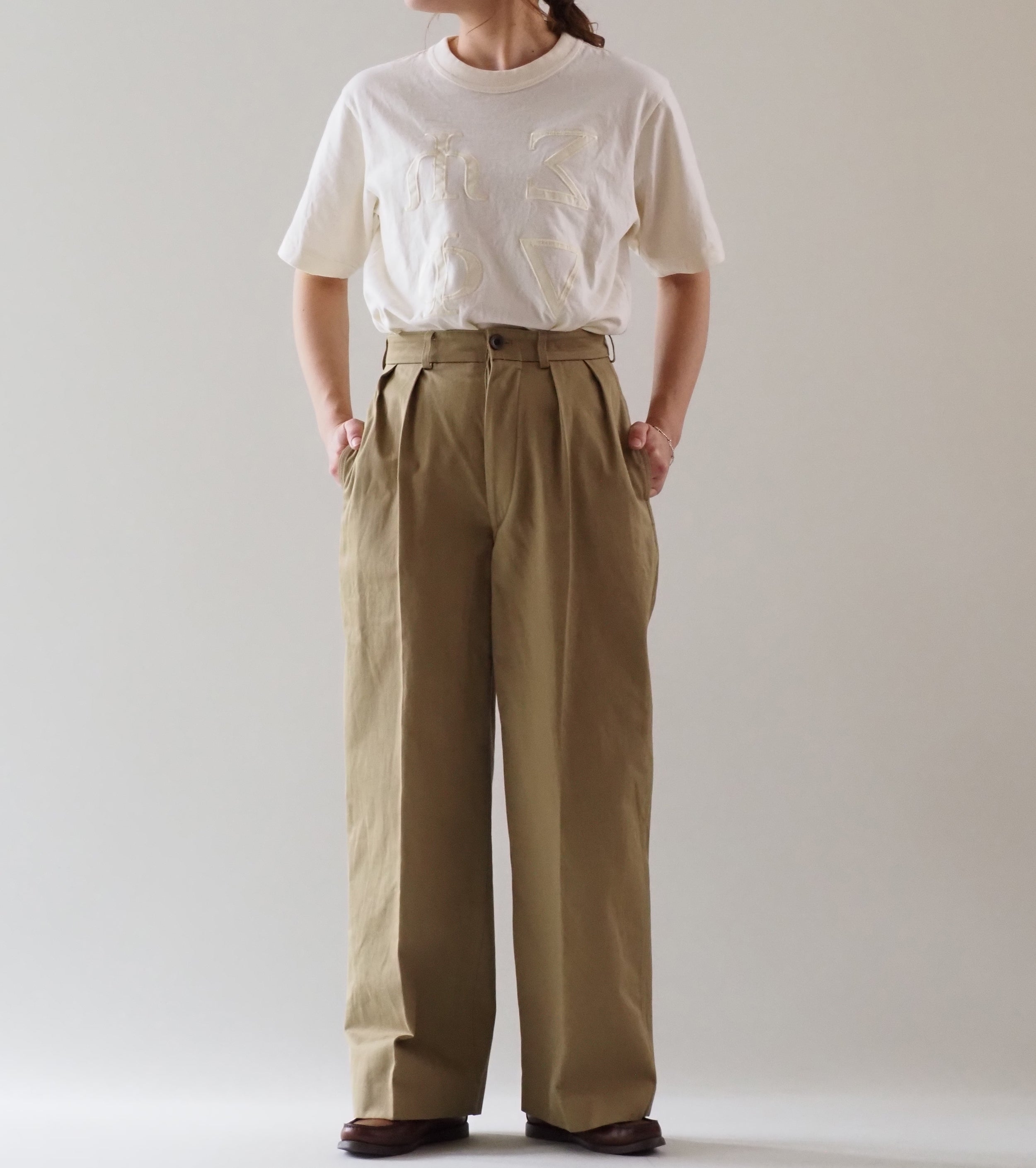 blurhms ROOT STOCK Fictional-Fraternity 88/12 パッチ ティー スタンダード , Ivory × White