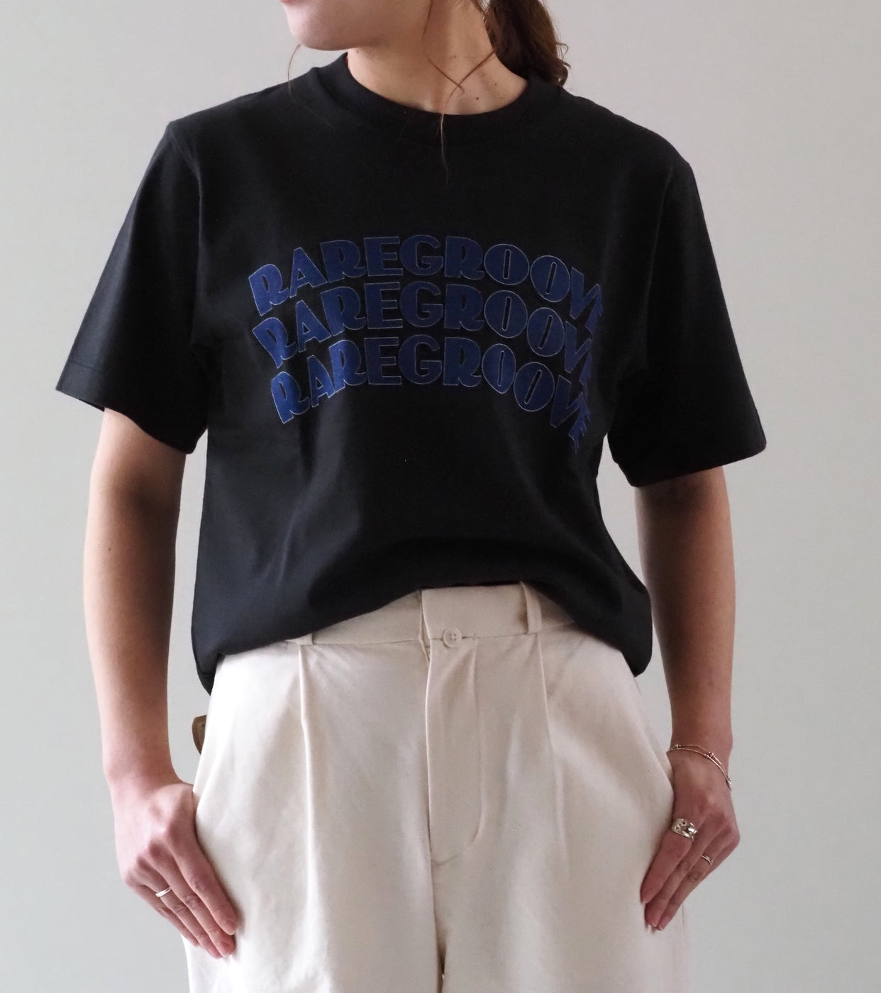 blurhms ROOT STOCK  【RAREGROOVE】プリント ティー  スタンダード  , Ink Black × Blue-PT