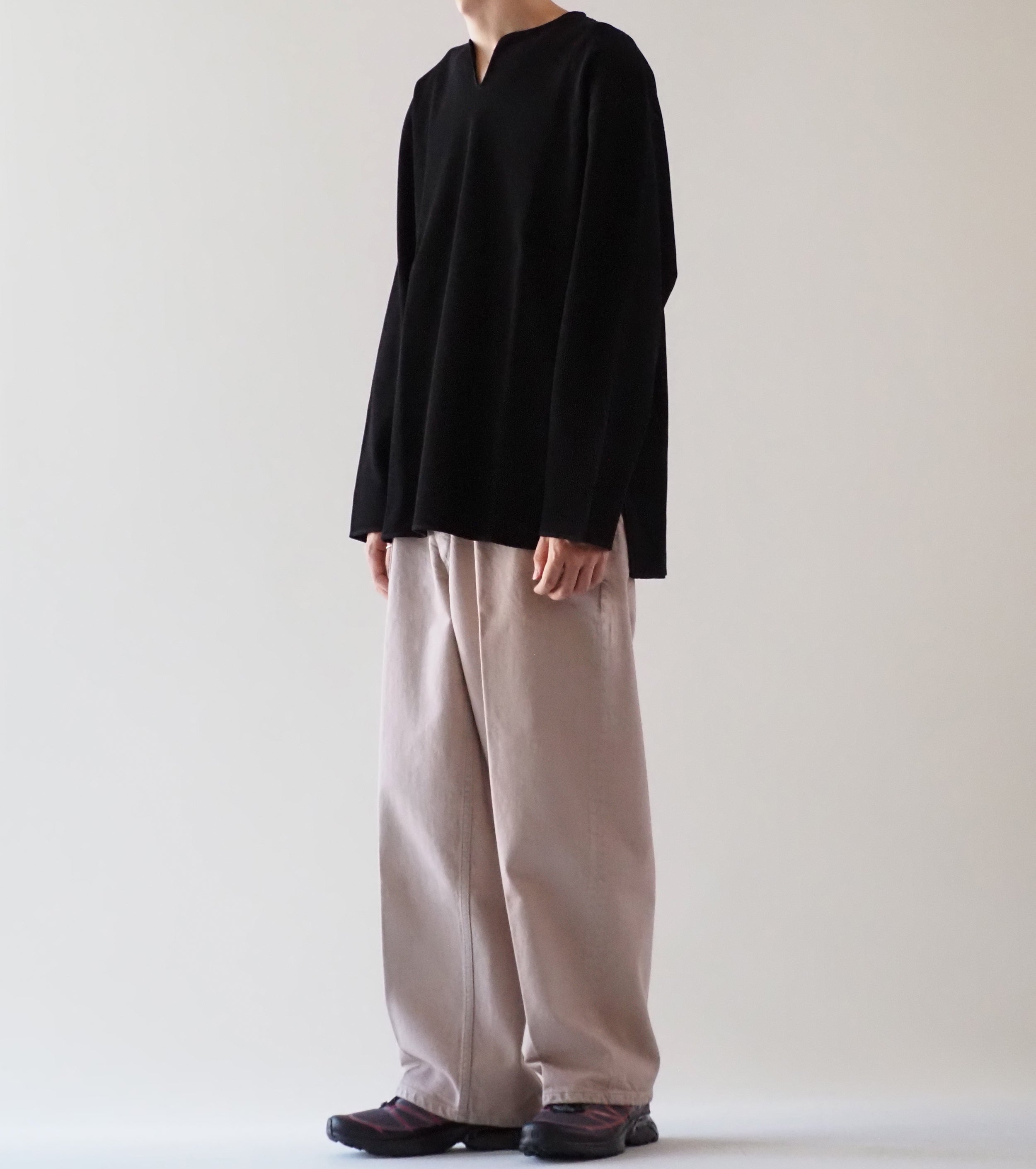 Blurhms Root Stock Rough&Smooth Thermal Over-neck L/S , Black