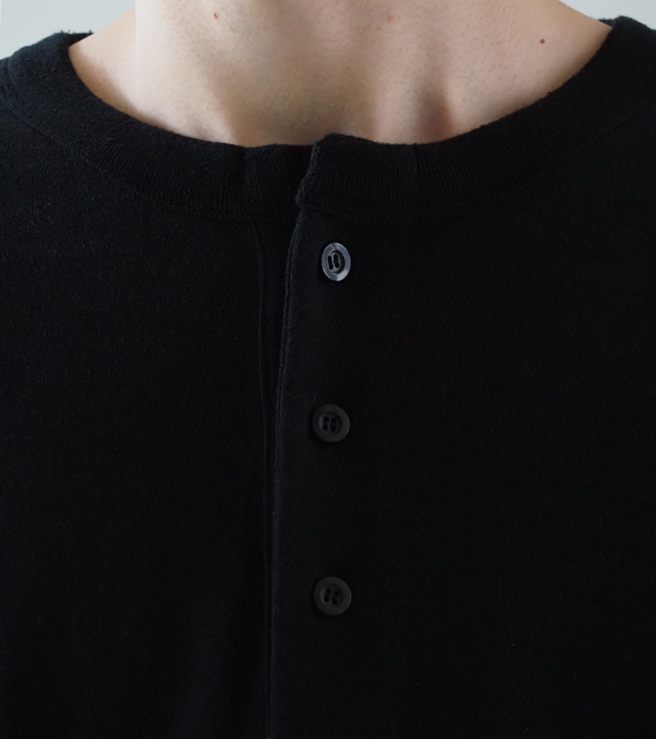 blurhms コットン シルク ネップ ベースボール ヘンリー , Black