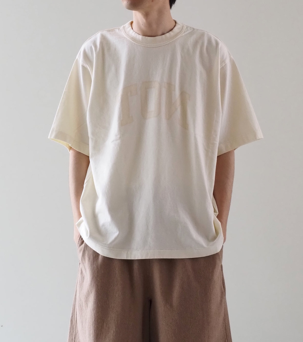 blurhms ROOT STOCK 【NOT-PRINCE】 88/12 プリント ティー ワイド , Ivory × Fade/  Bage-PT