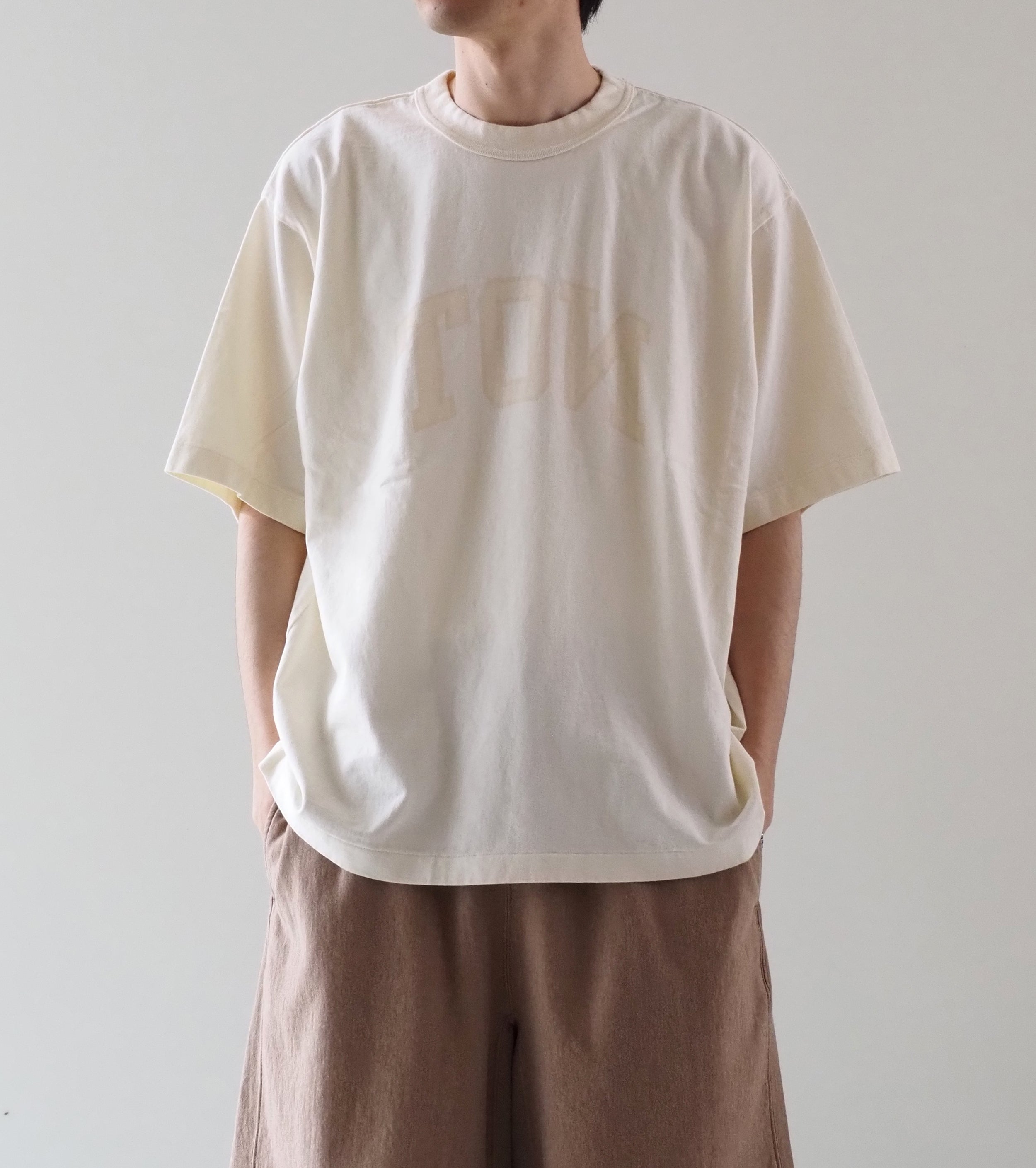 blurhms ROOT STOCK 【NOT-PRINCE】 88/12 プリント ティー ワイド , Ivory × Fade/  Bage-PT