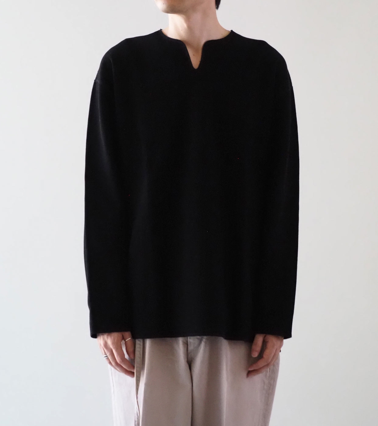 Blurhms Root Stock Rough&Smooth Thermal Over-neck L/S , Black